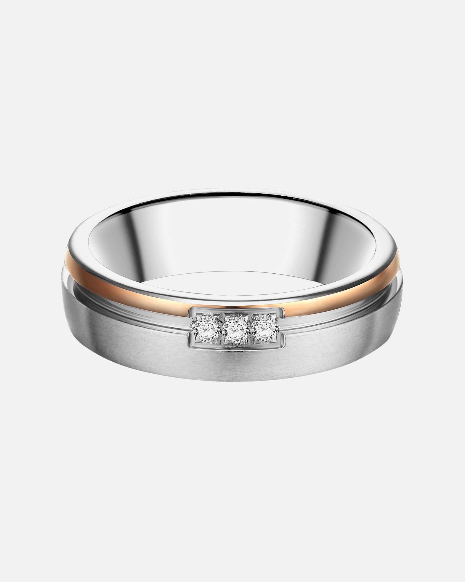 Bague pour Femme Trilani Bague en Acier inoxydable en Argent/or rose 52