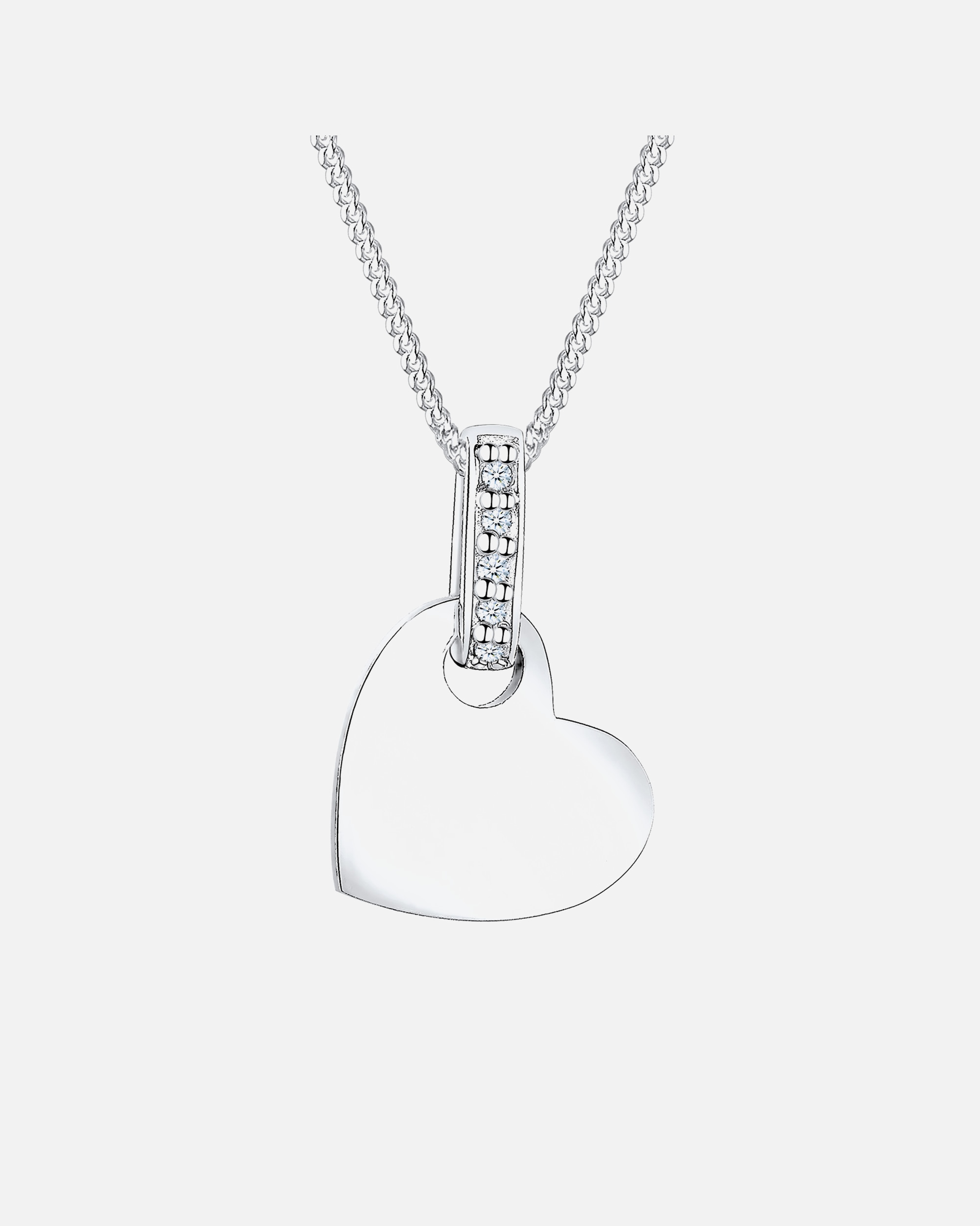 Collier pour Femme Elli DIAMONDS Femme Pendentif Coeur Classique avec Diamant (0,05 ct.) en Argent Sterling 925 45