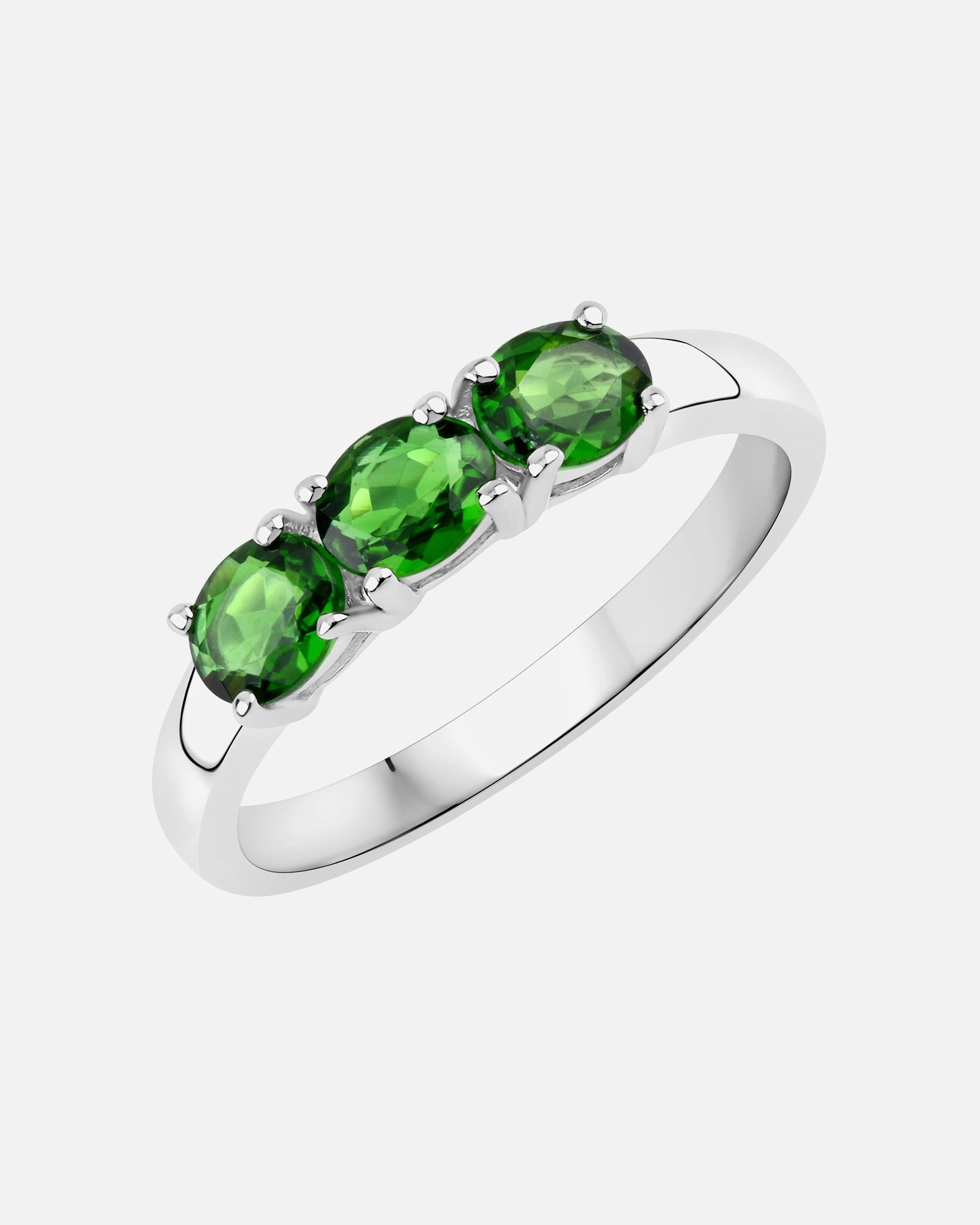 Bague pour Femme Bague Argent sterling Diopside de chrome en Argent 50