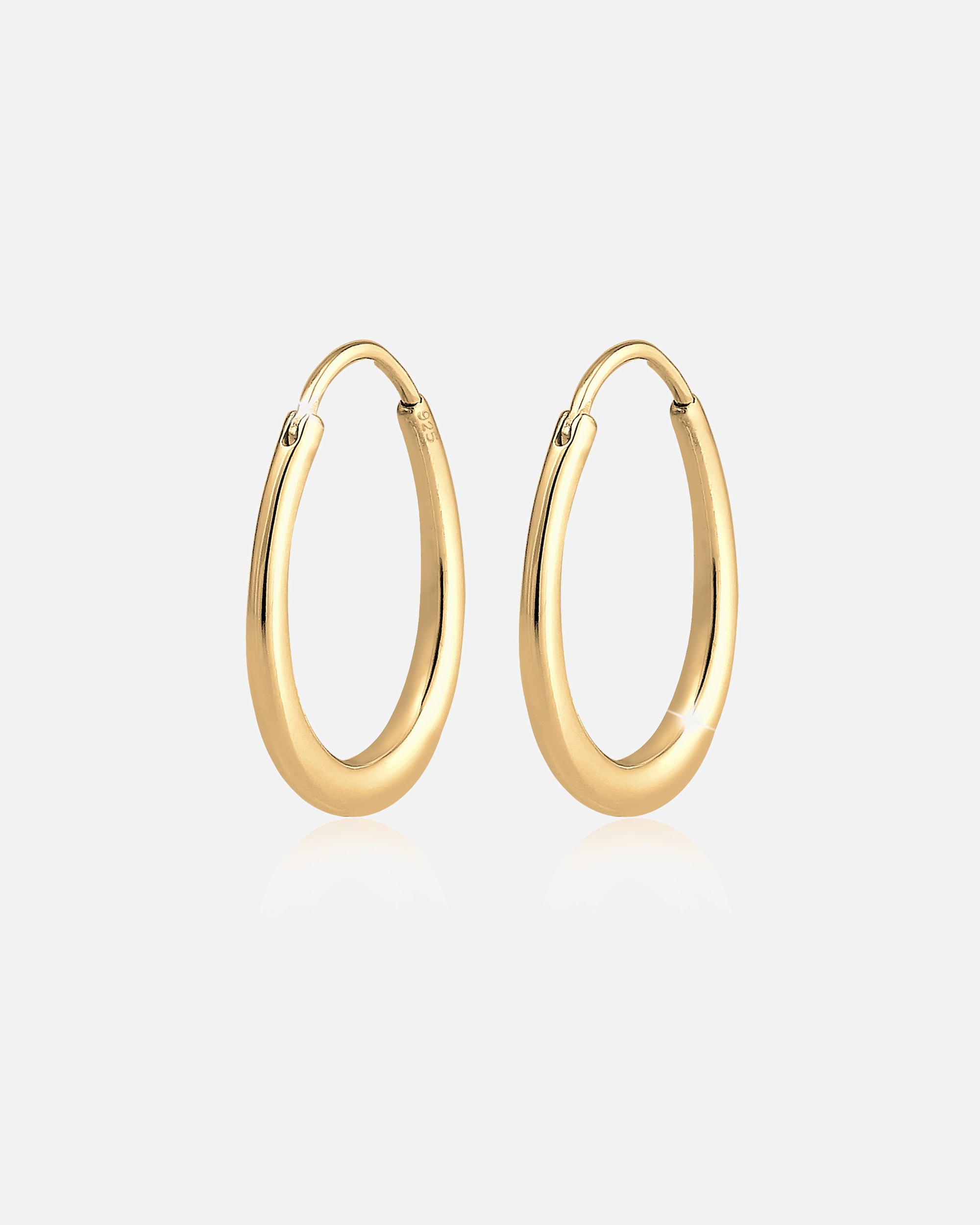 Créoles pour Femme Elli Femmes Créoles Pendentif Ovale Basique en Argent Sterling 925 goldfarben