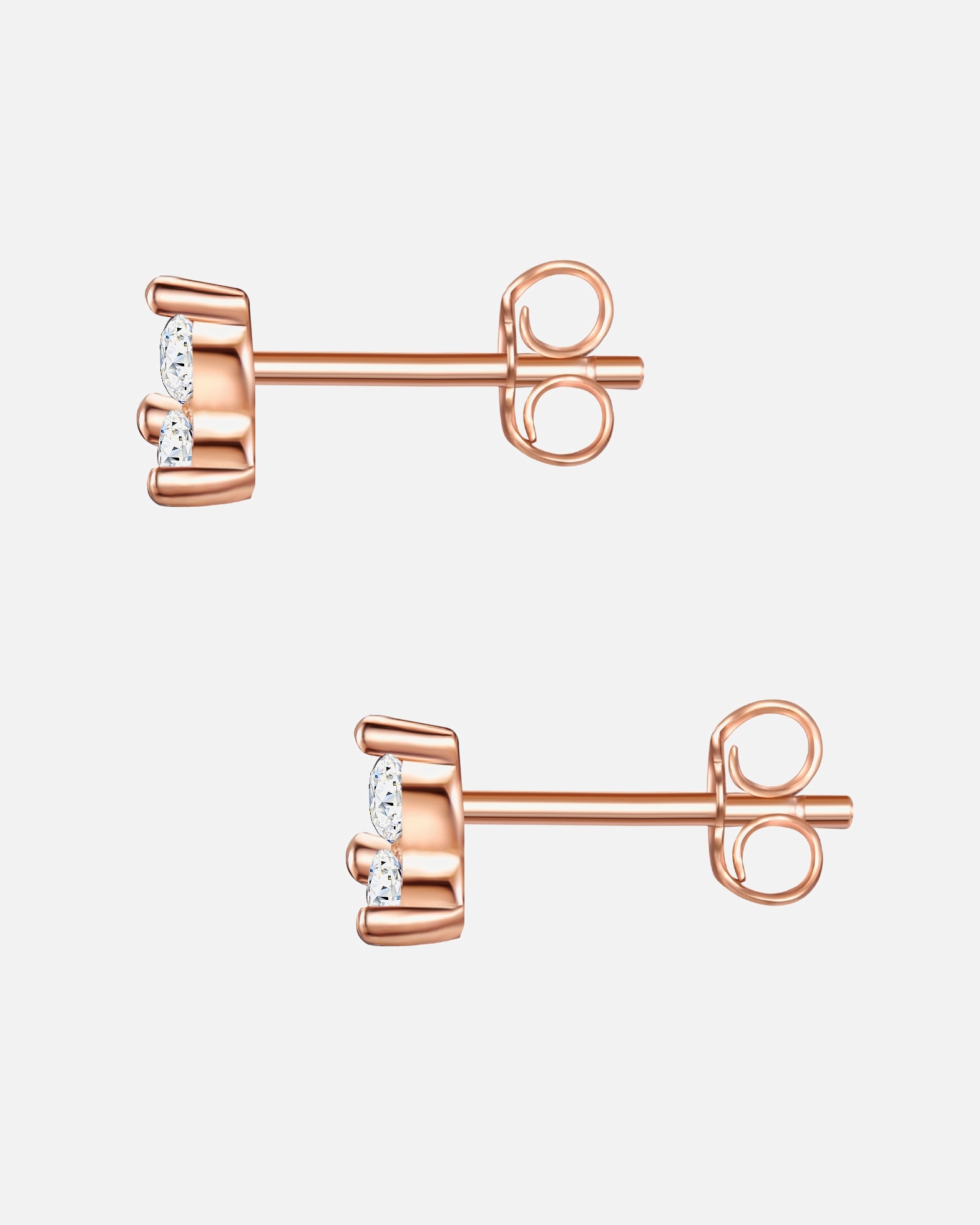 Boucles d'oreilles pour Femme Glanzstücke München Puces d'oreilles en argent Argent sterling Oxyde de zirconium (CZ) en Or jaune or rose