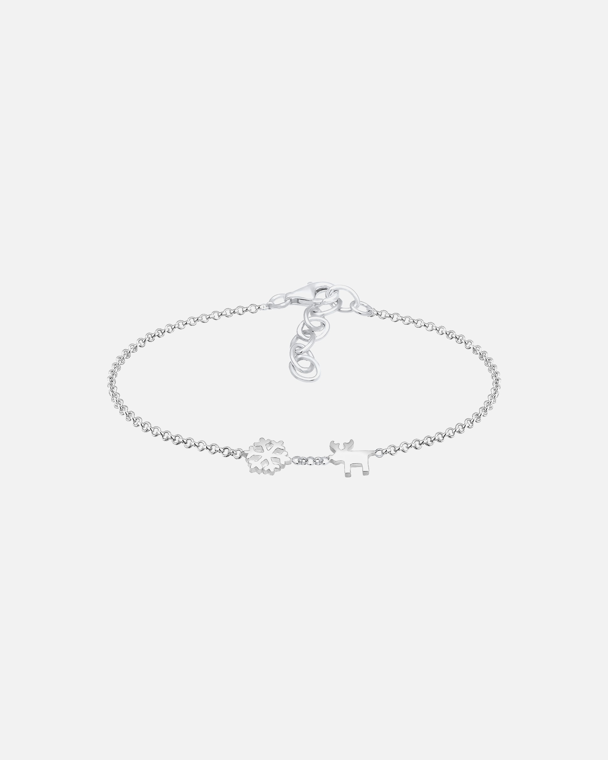 Bracelet pour Femme Elli Femme Pendentif de Renne Flocon de Neige en Argent Sterling 925 16