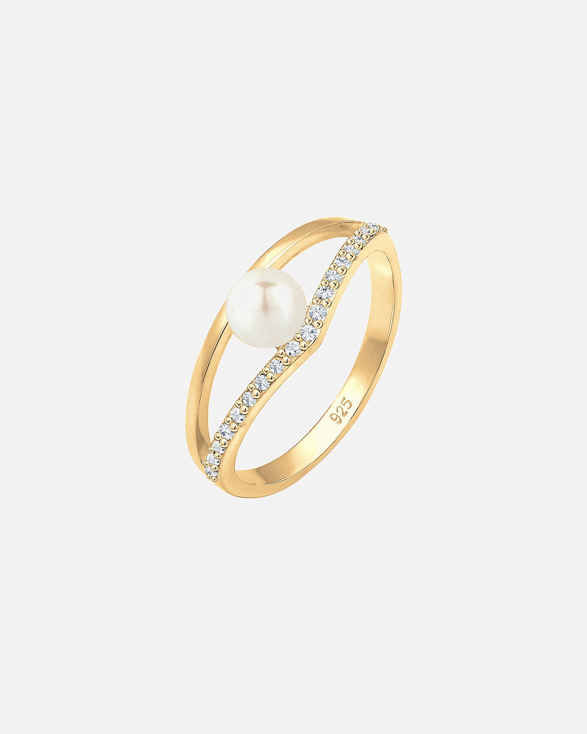 Bague pour Femme Elli Perle d'eau douce de culture Cristaux Argent Sterling 925 52