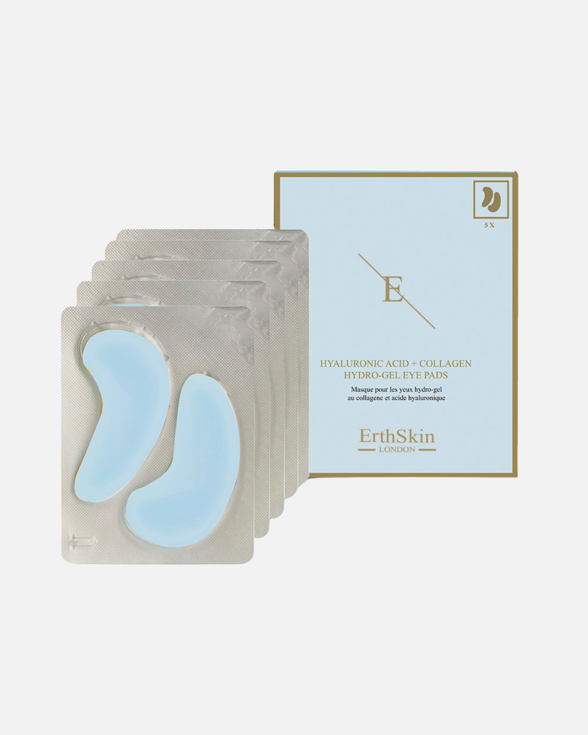 Patchs yeux pour Femme ErthSkin London Patchs hydrogels pour les yeux à l'acide hyaluronique et au collagène 1 pièce