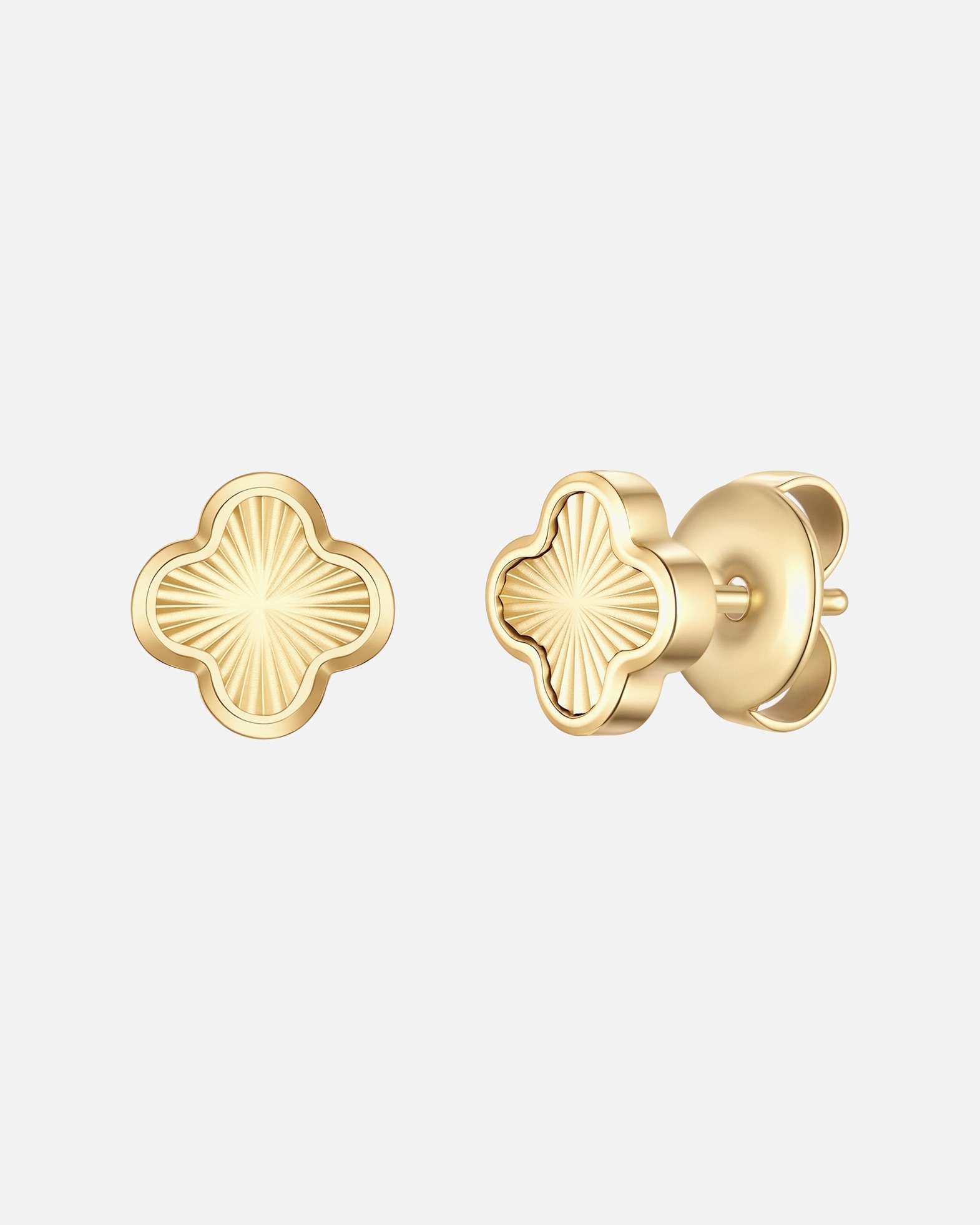 Boucles d'oreilles pour Femme Glanzstücke München Boucles d'oreilles trèfle en acier inoxydable en or jaune 5,9 mm