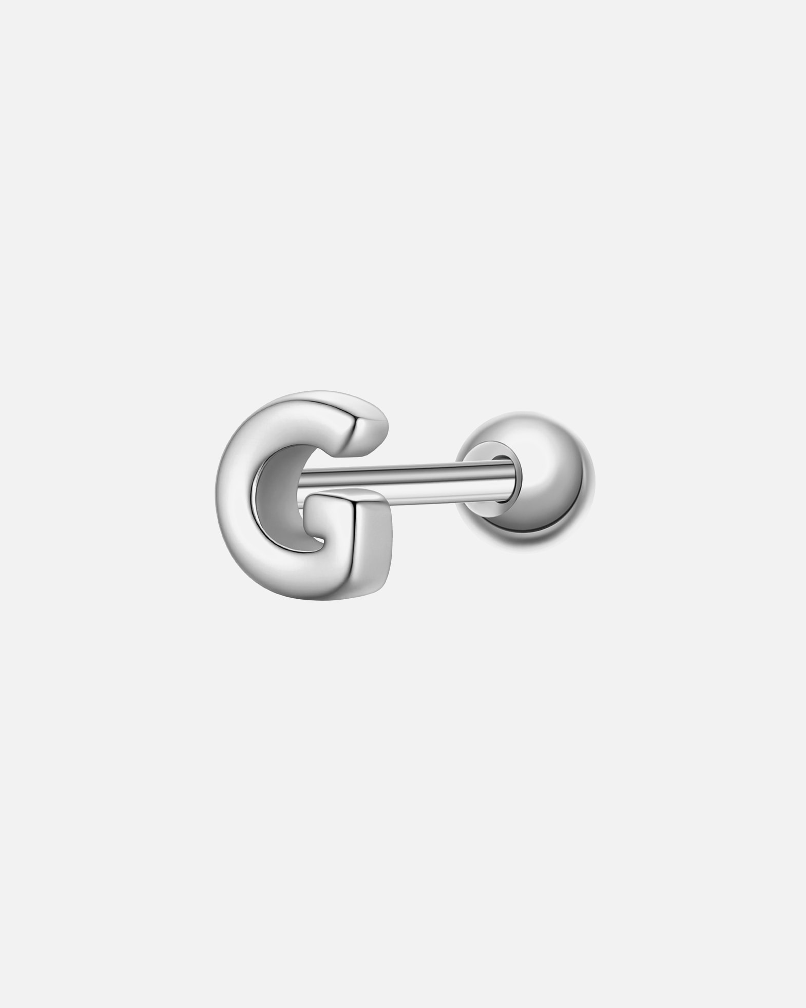 Boucles d'oreilles pour Femme Glanzstücke München Piercing Lettre G en argent sterling en argent 3,9 mm