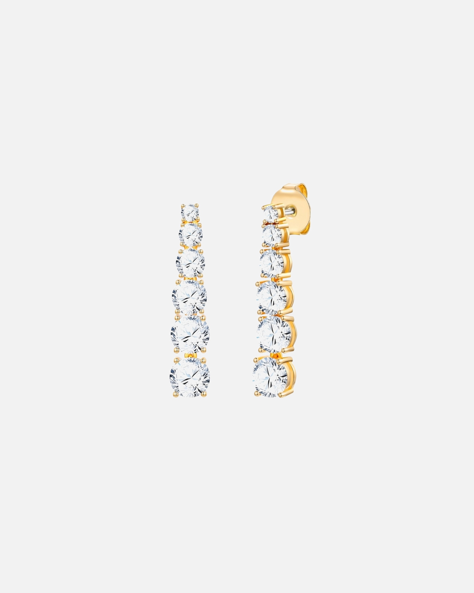Boucles d'oreilles pour Femme Lulu & Jane Boucles d'oreilles en laiton en Or avec Zircon 32,6 mm