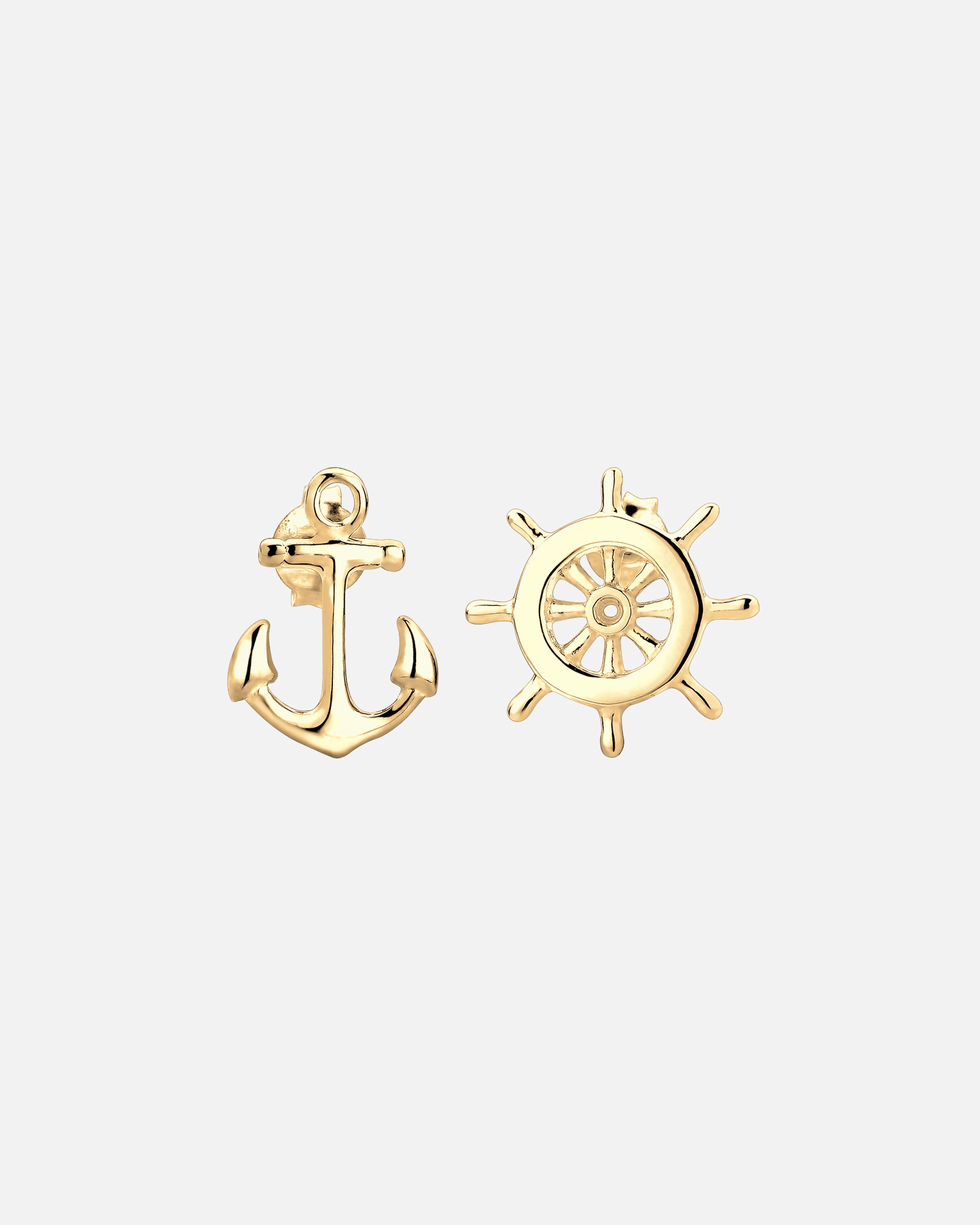 Boucles d'oreilles pour Femme Elli Femmes Clous d'oreilles Pilote Ancre Maritime en Argent Sterling 925 goldfarben