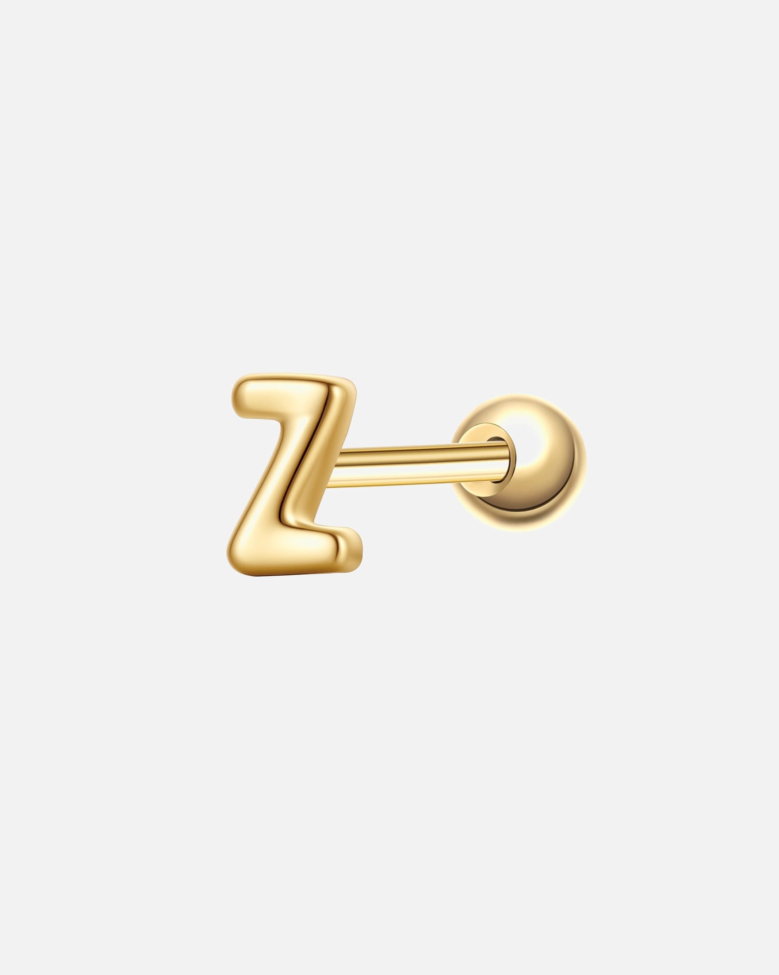 Boucles d'oreilles pour Femme Glanzstücke München Piercing Lettre Z en argent sterling en or jaune 3,9 mm