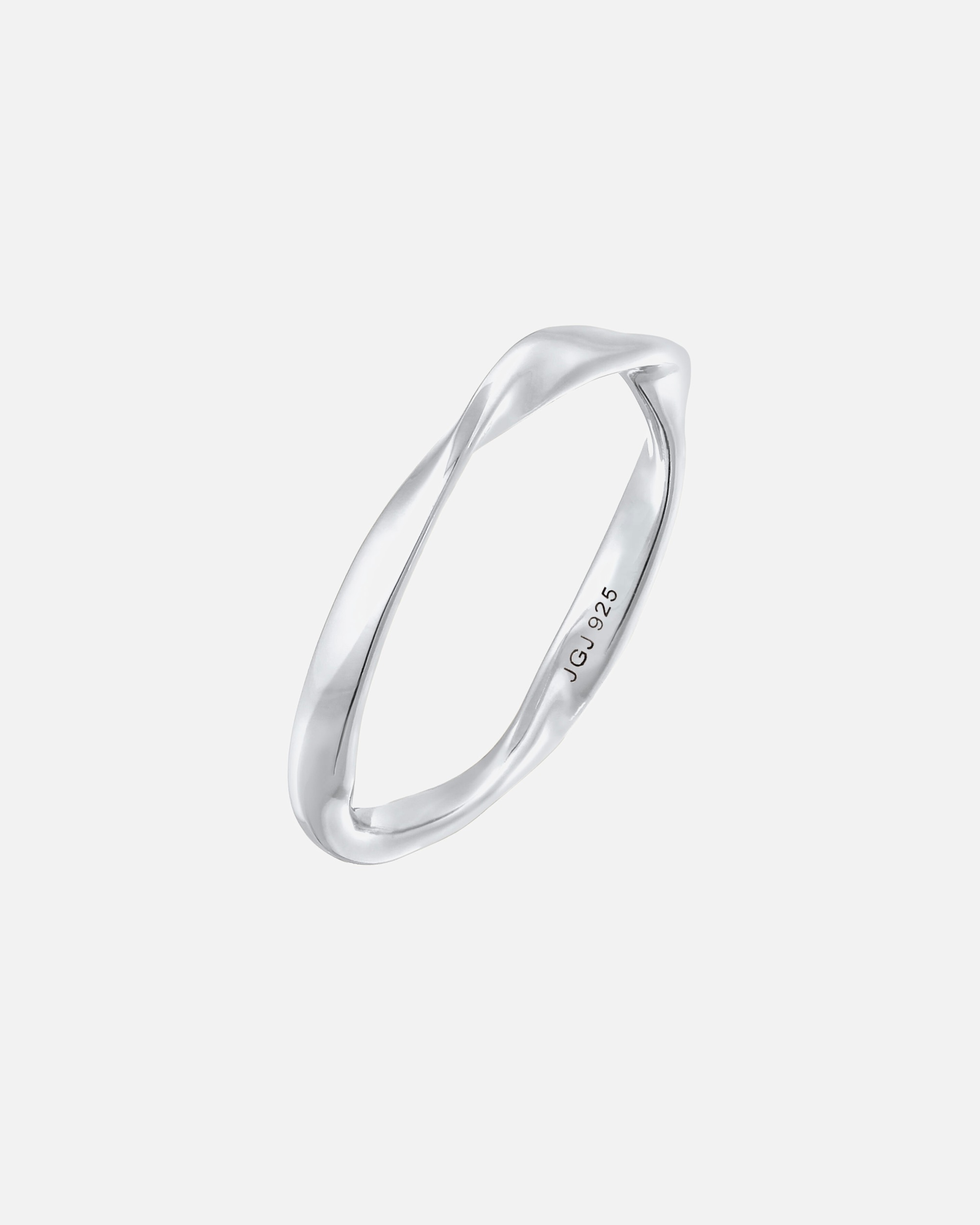 Bague pour Femme Elli Femmes bande torsadée pile basique en argent sterling 925 56