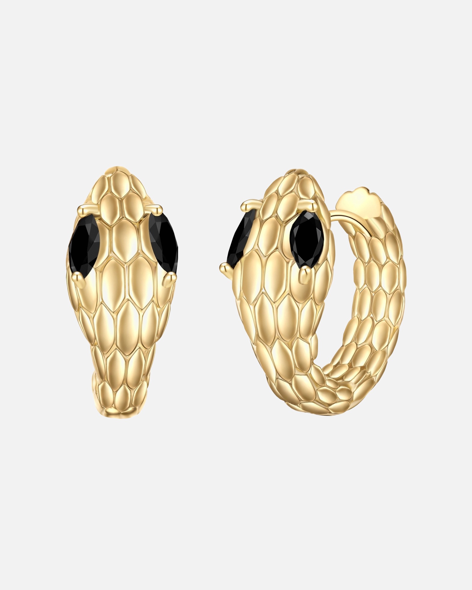 Créoles pour Femme Créoles serpent en laiton doré avec Zirkonia 18,8 mm