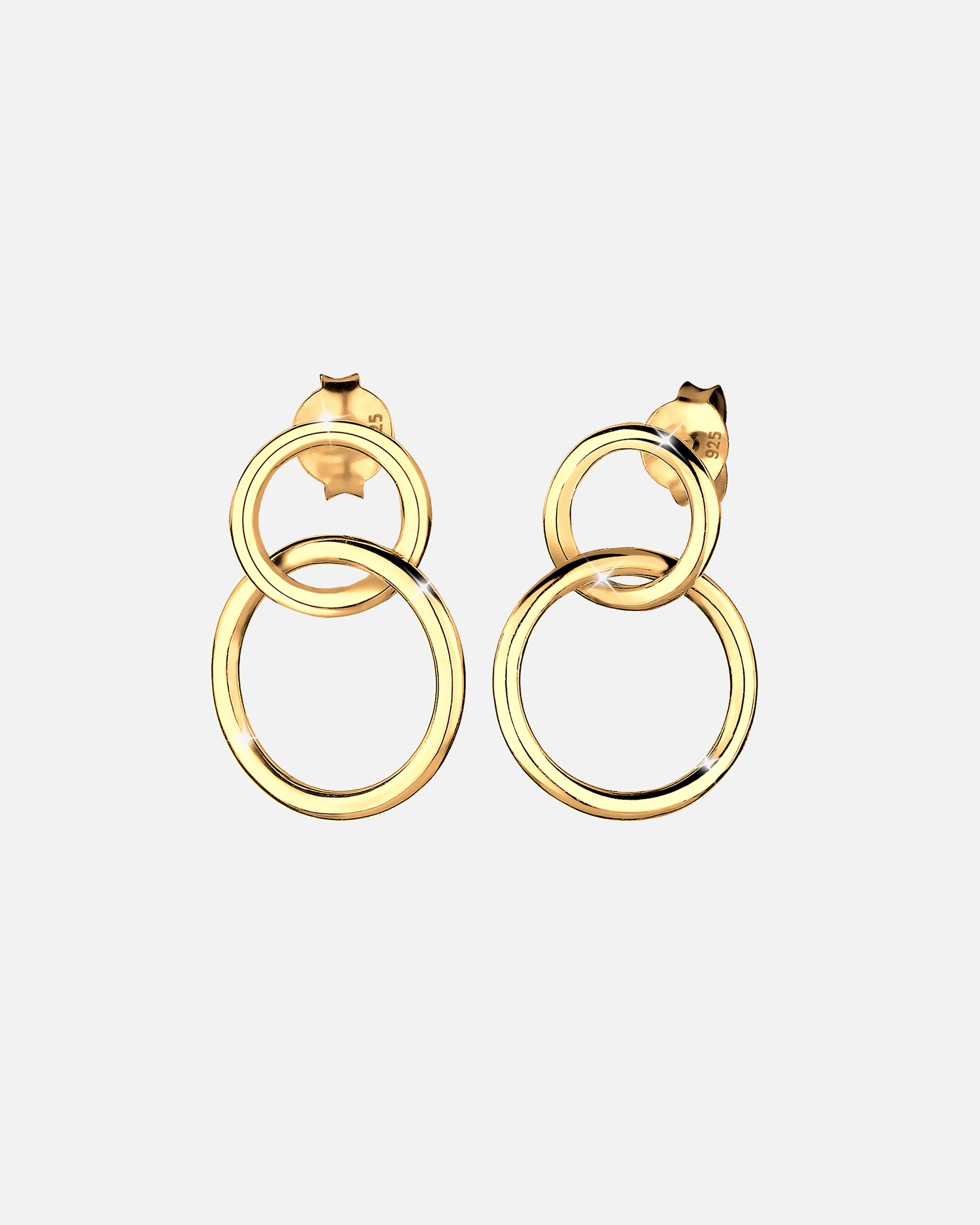 Boucles d'oreilles pour Femme Elli Cercle Géo Basic Minimal Layer 925 Argent goldfarben