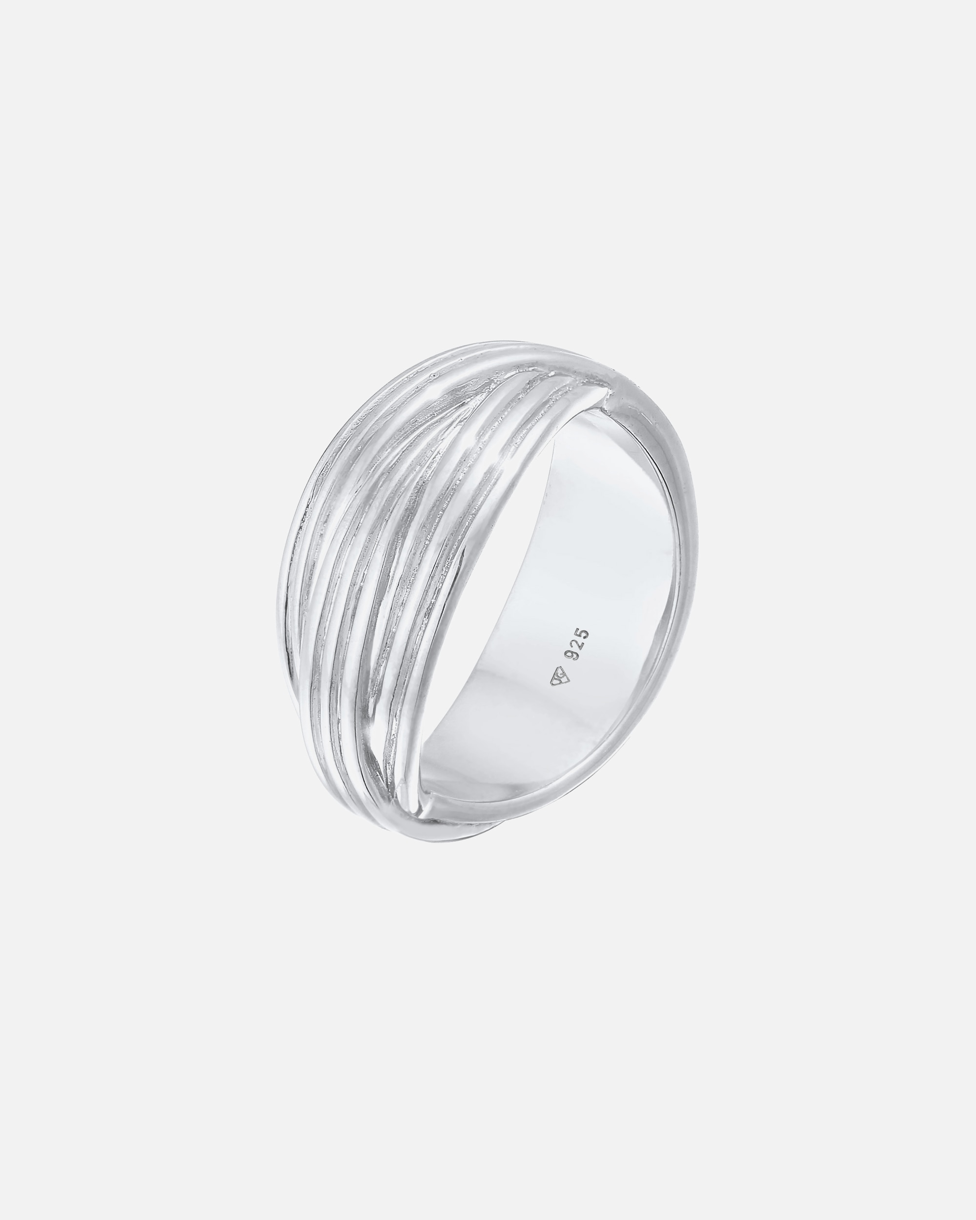 Bague pour Femme Elli PREMIUM Elli PREMIUM Bague Femmes enroulement texture torsadée en argent sterling 925 rhodié 52