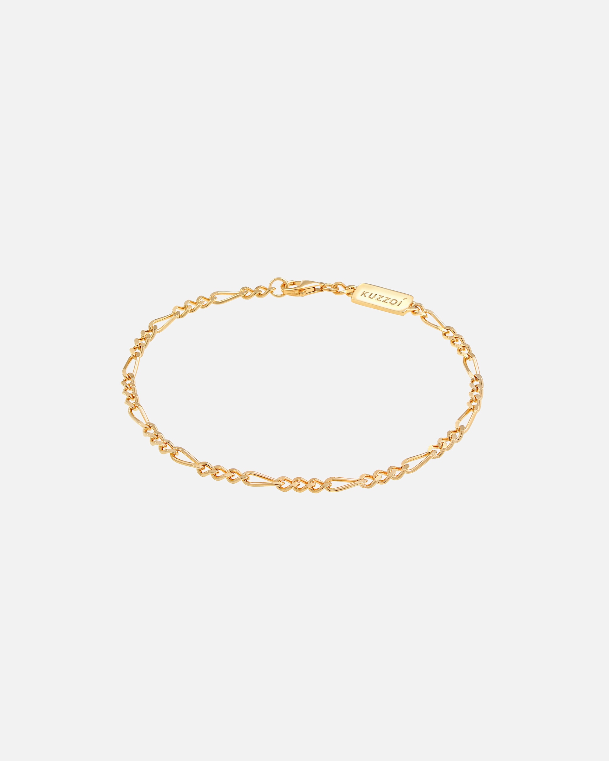 Bracelet pour Homme KUZZOI Chaîne Figaro Massif Basique Must-Have Cool 925 Argent 19