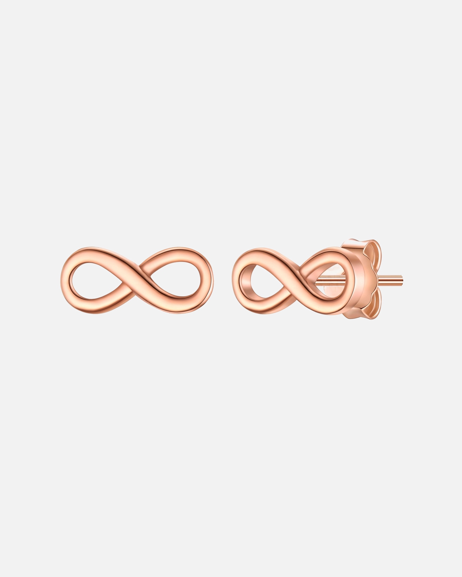 Boucles d'oreilles pour Femme Glanzstücke München Boucles d'oreilles Infinity en argent sterling en or rose 3,6 mm