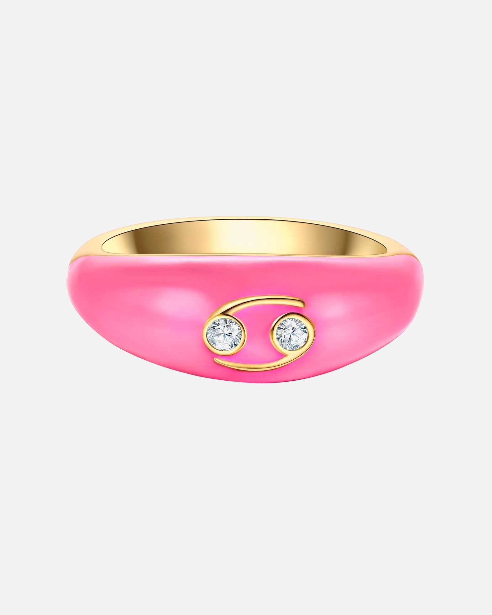 Bague pour Femme Glanzstücke München Bague Zodiaque Cancer en Argent sterling en Or jaune 48