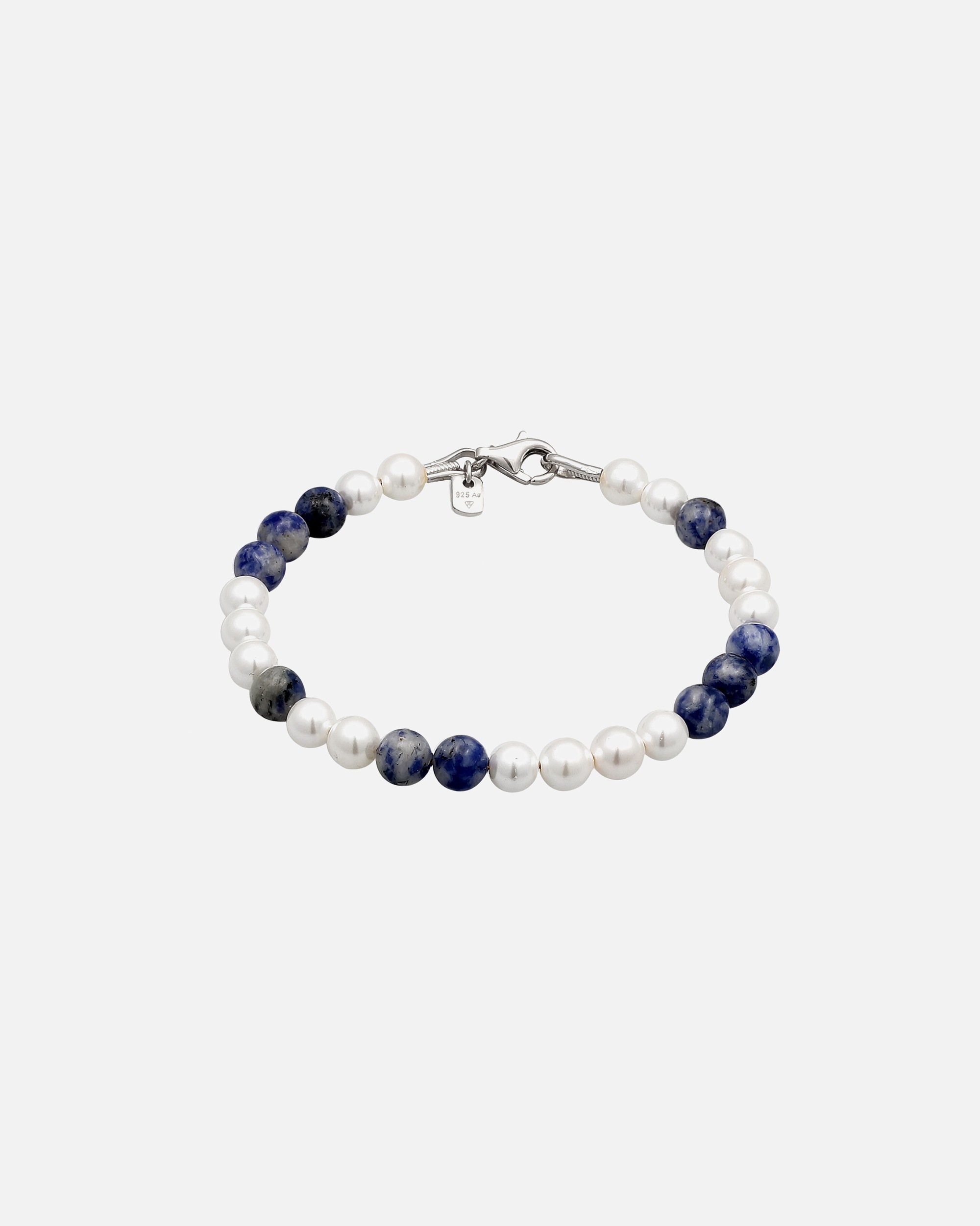 Bracelet pour Homme KUZZOI Bracelet beads Ball Agate Bleu 925 Sterling Silver Gold-plated 21
