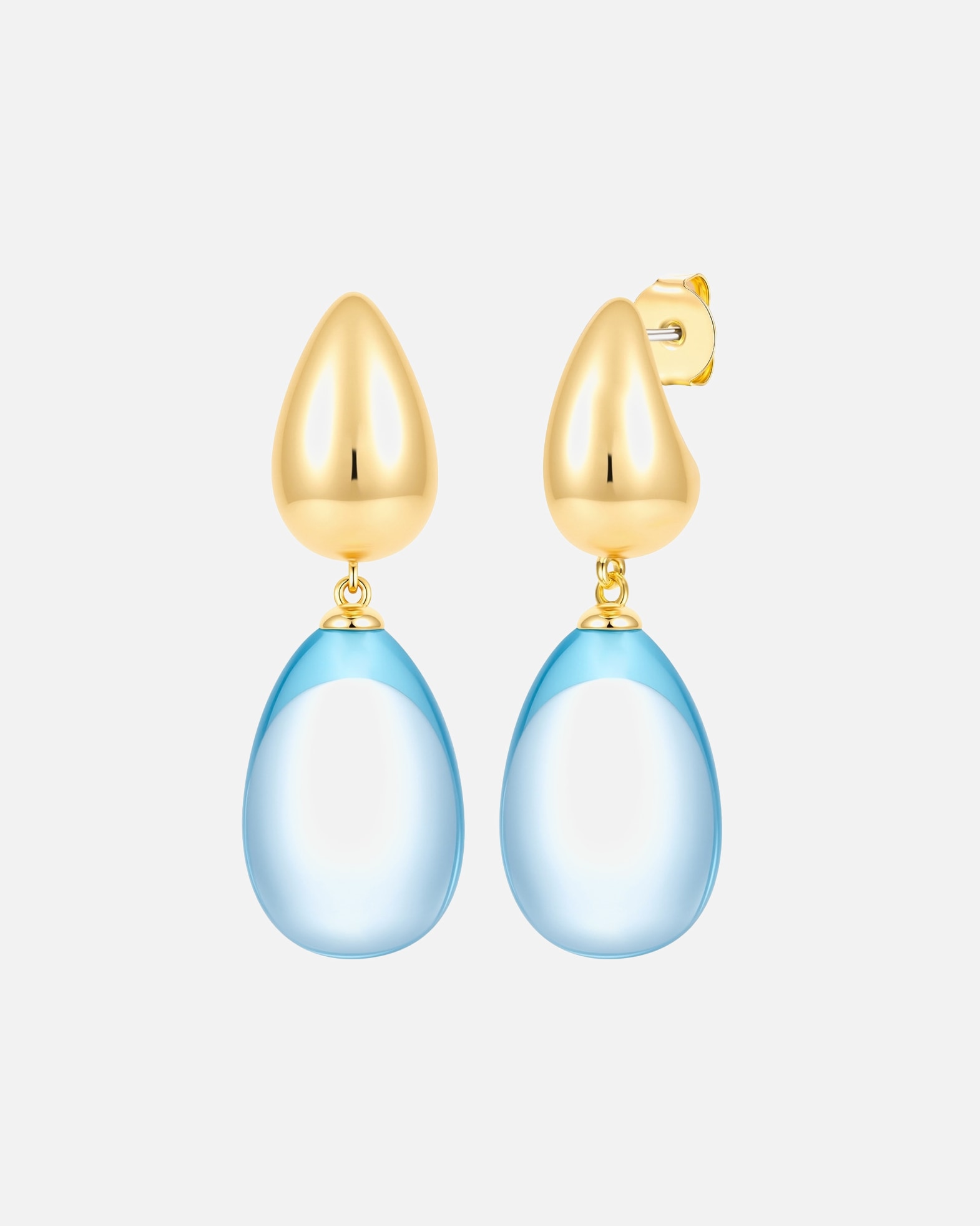 Boucles d'oreilles pour Femme Yokoamii Boucles d'oreilles pendantes en laiton doré avec plastique 44,5 mm