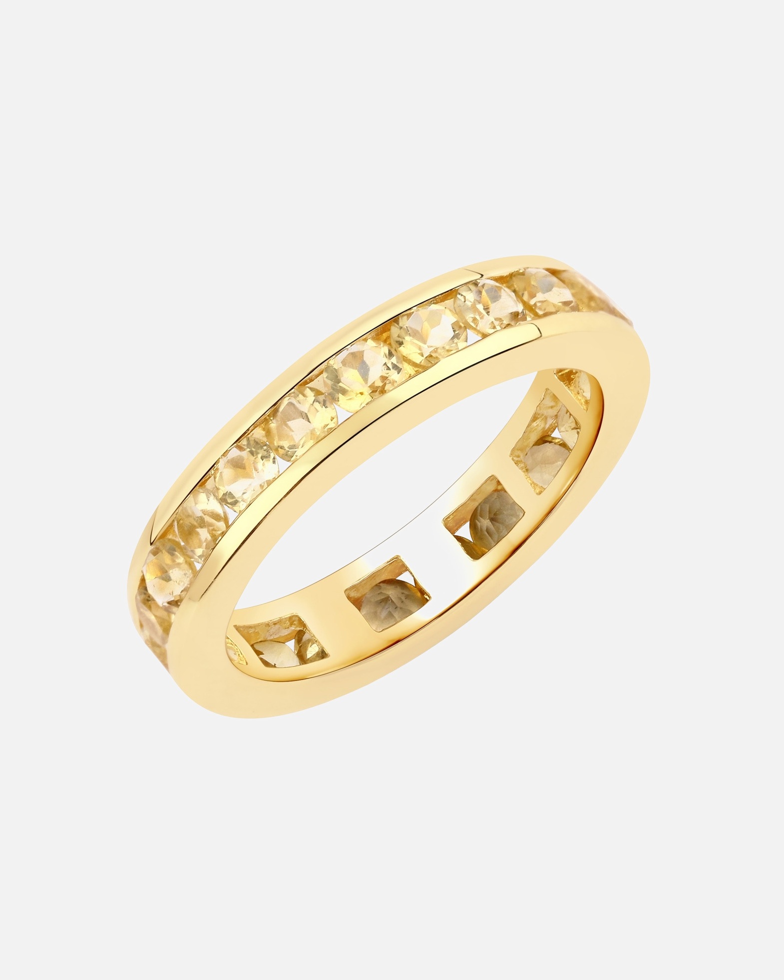 Bague pour Femme Rafaela Donata Bague Argent sterling Citrine en Or jaune 56