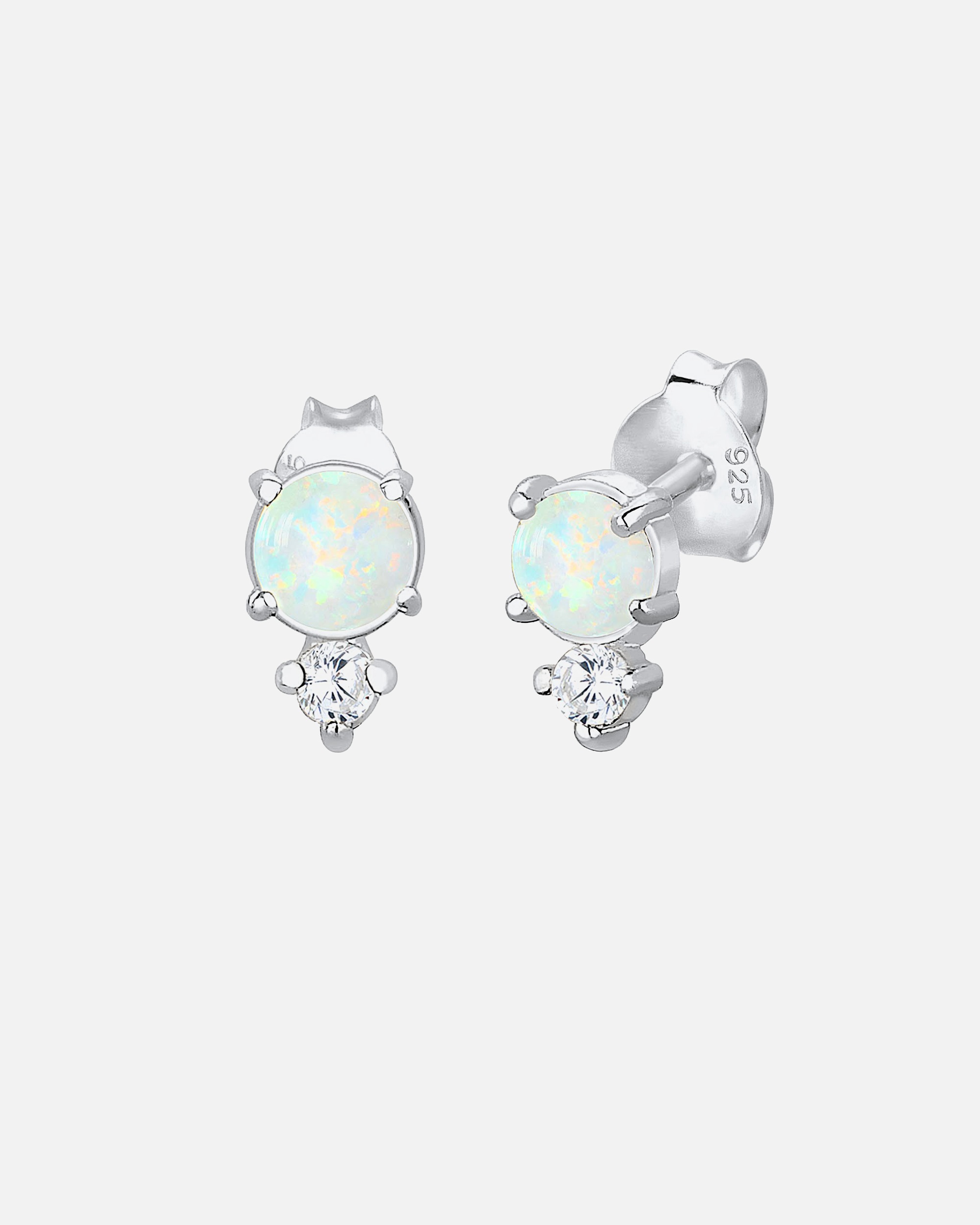 Boucles d'oreilles pour Femme Elli Cercle Géo Zirconium opale Tendance 925 Argent Plaqué Or silberfarben