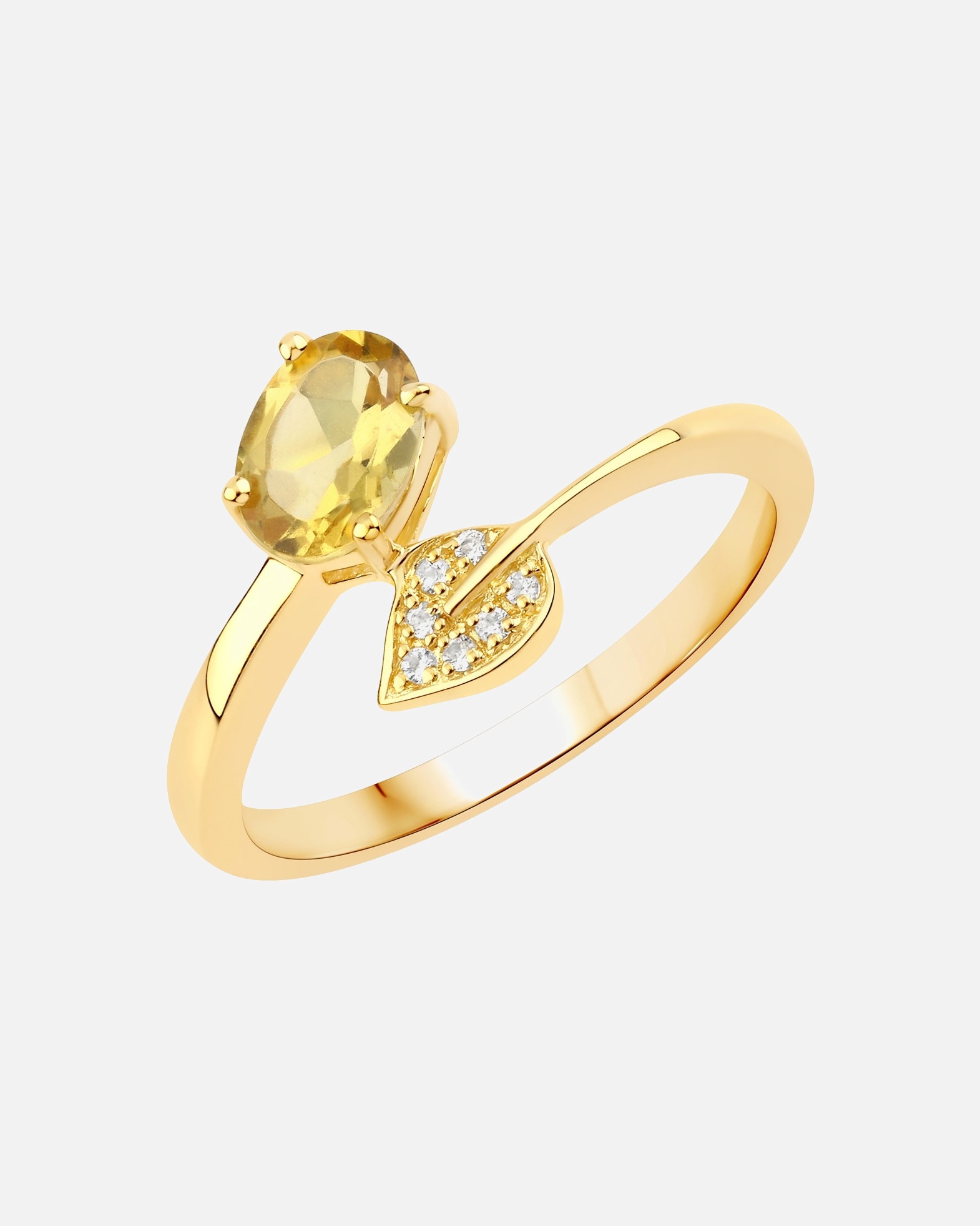 Bague pour Femme Rafaela Donata Bague Argent sterling Béryl en Or jaune 60