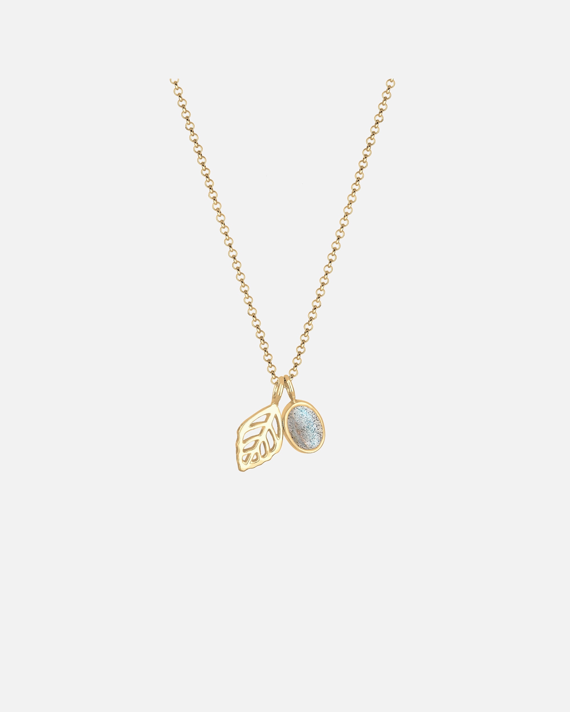 Collier pour Femme Elli Femme Labradite Feuilletée en Argent Sterling 925 goldfarben