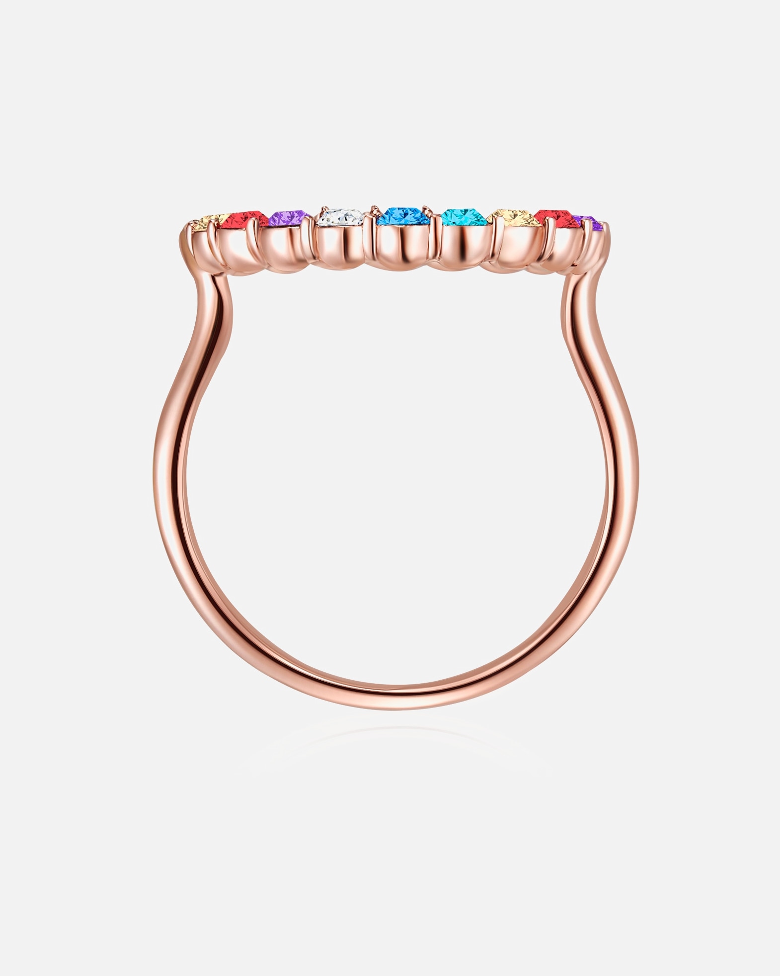 Bague pour Femme Lulu & Jane Bague Cercle Laiton Orné de cristaux Swarovski® en Or rose 52