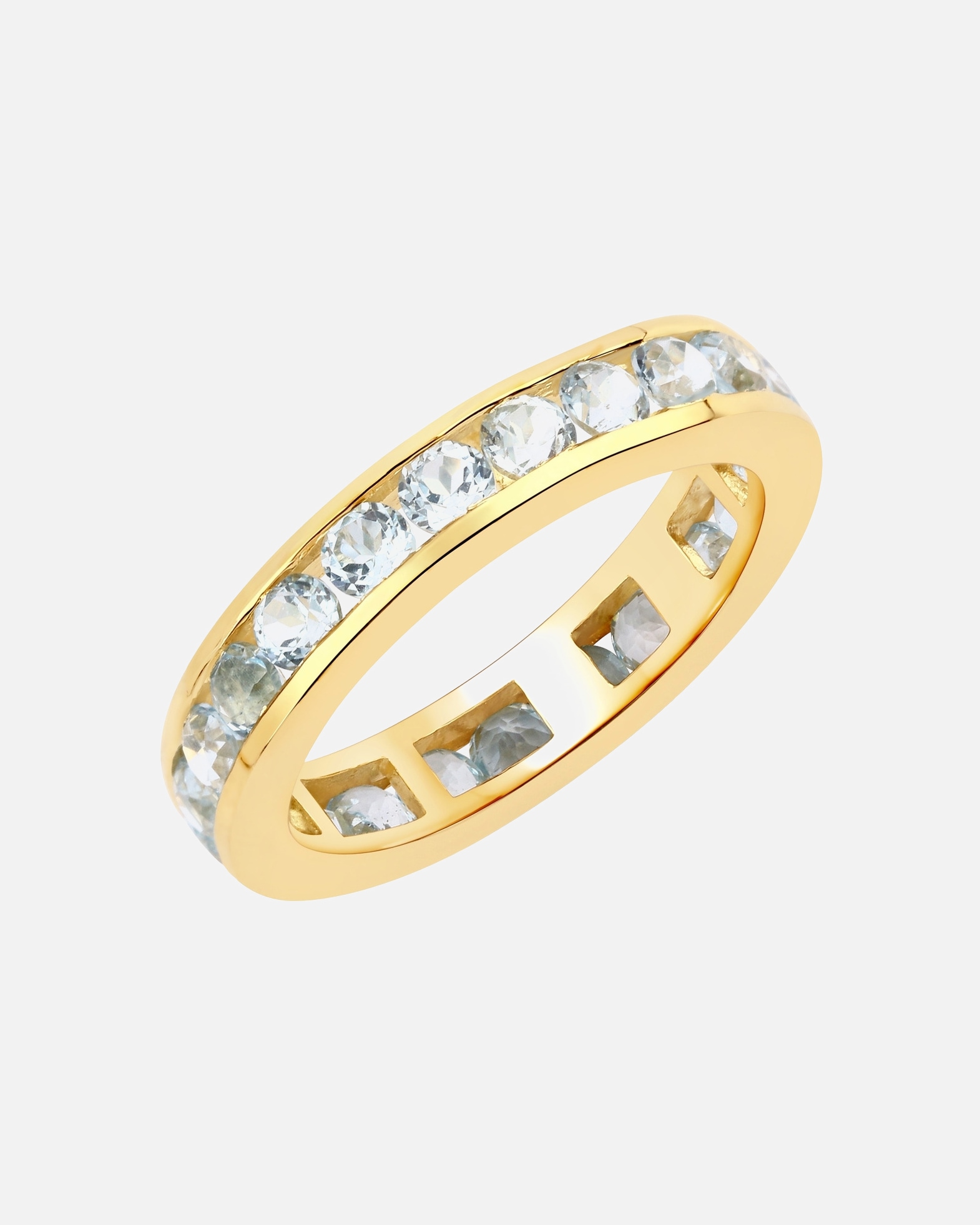 Bague pour Femme Rafaela Donata Bague Argent sterling Topaz bleu en Or jaune 50