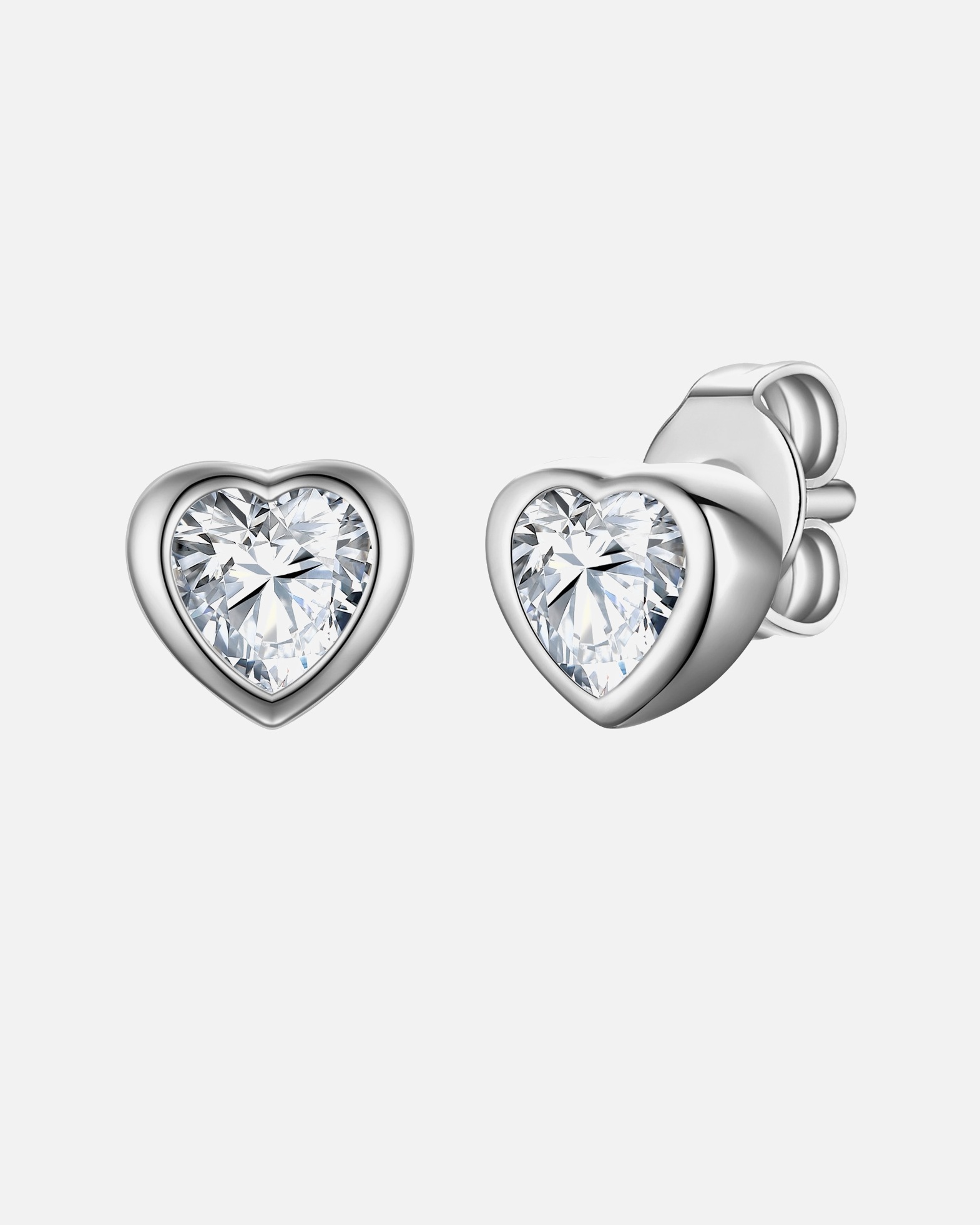 Boucles d'oreilles pour Femme Rafaela Donata Boucles d´oreilles Coeur en Argent sterling en Argent 5,1 mm