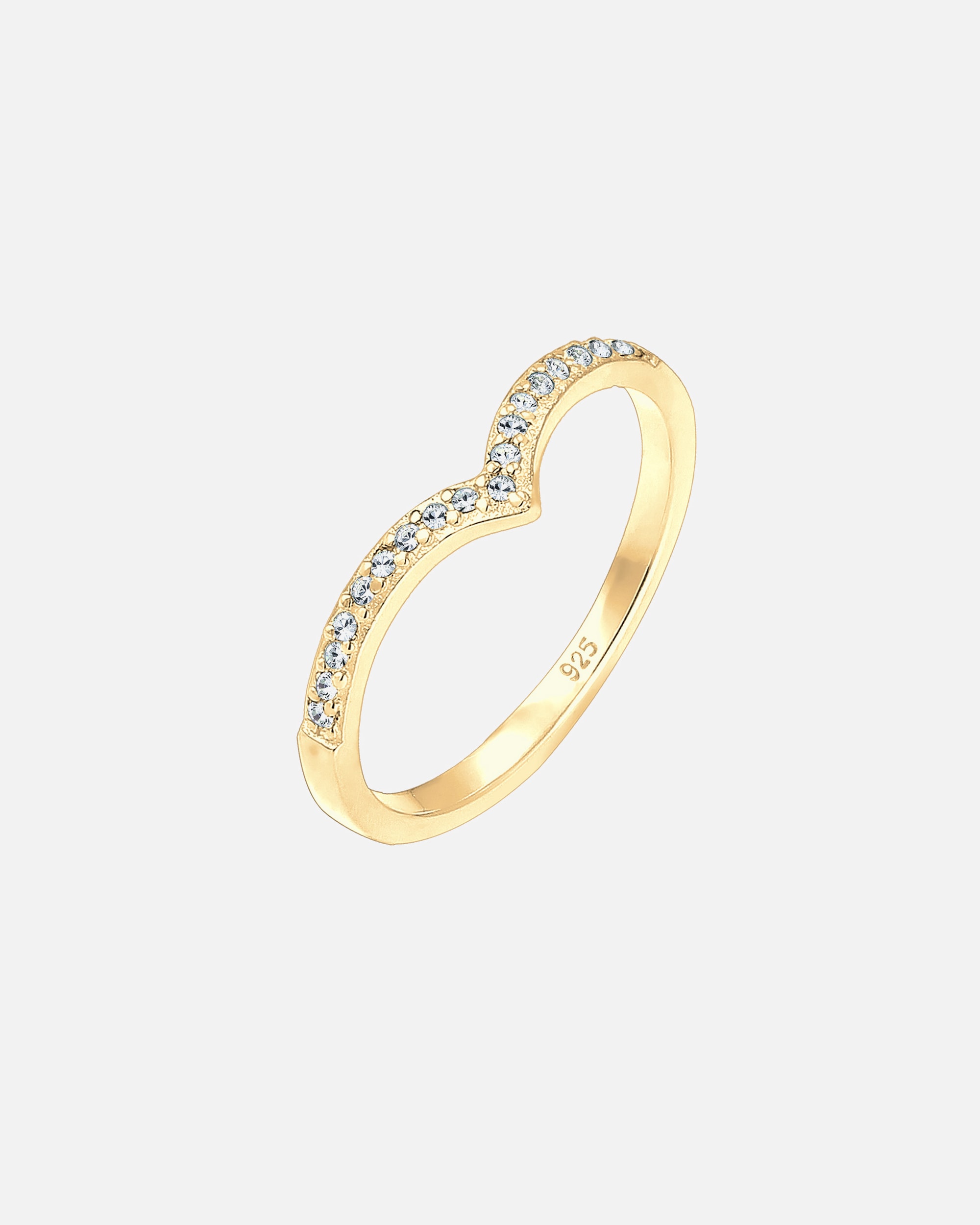 Bague pour Femme Elli Forme V Géométrique Cristaux 925 Argent 54