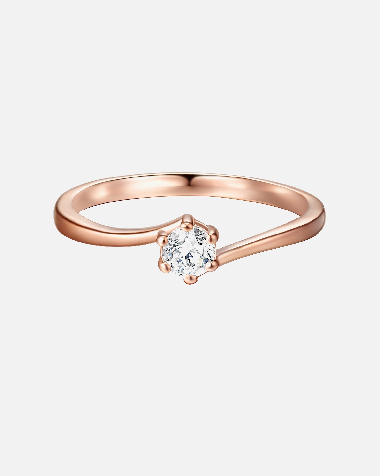Bague pour Femme Trilani Bague en argent Argent sterling Oxyde de zirconium (CZ) en Or rose 52