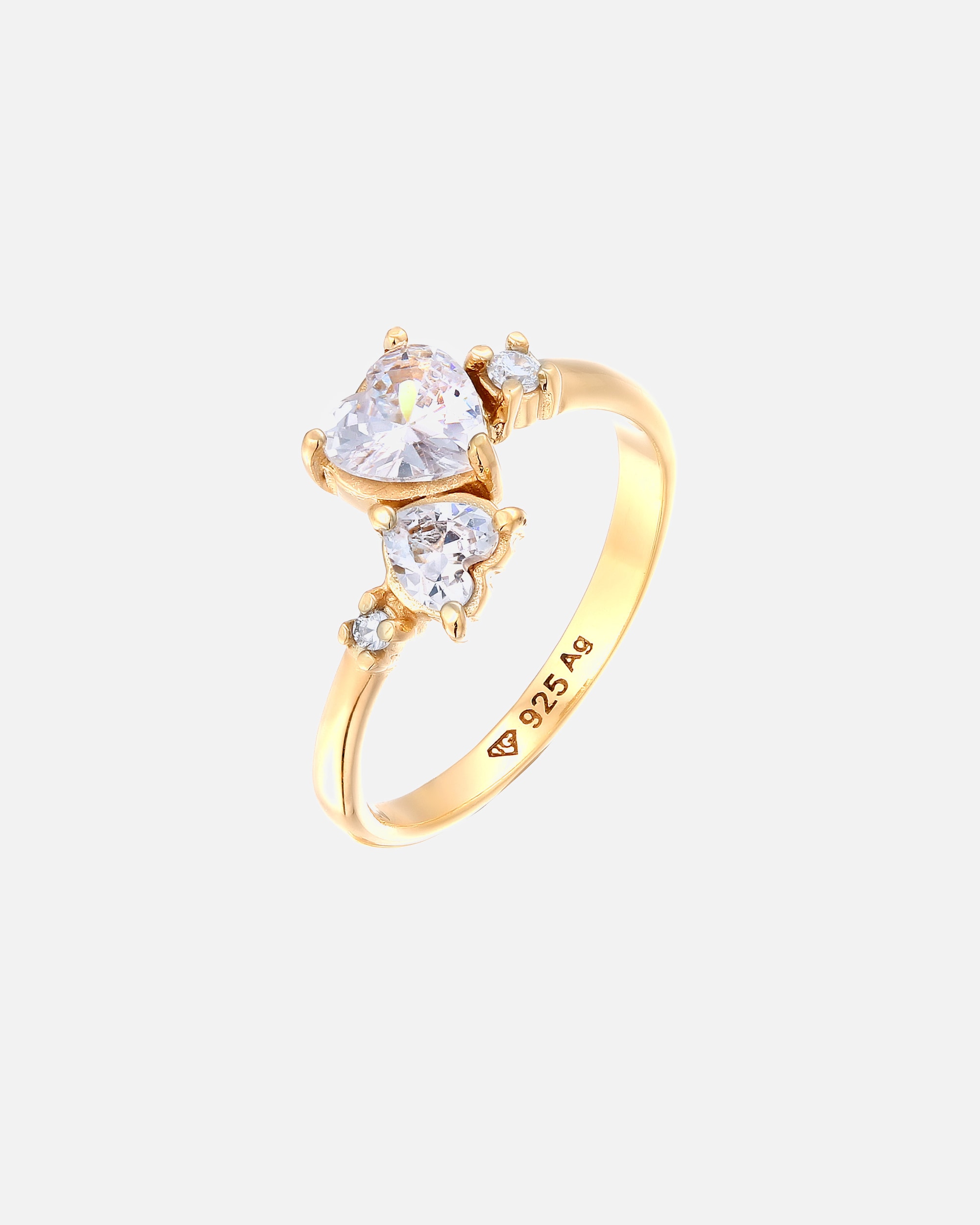 Bague pour Femme Elli Bague Cœur Zirconia Blanc 925 Sterling Silver 52