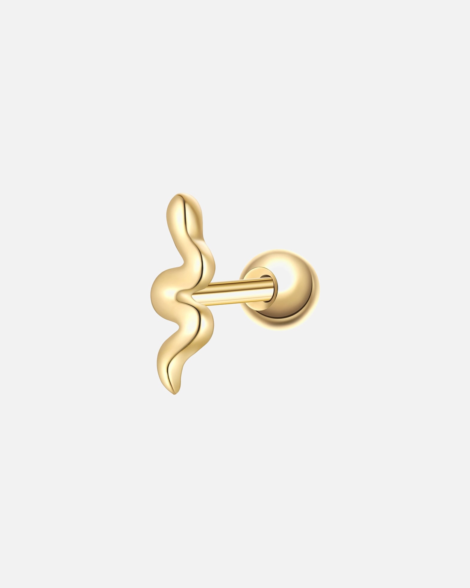 Boucles d'oreilles pour Femme Glanzstücke München Boucles d´oreilles Serpent en Argent sterling en Or jaune 2,4 mm