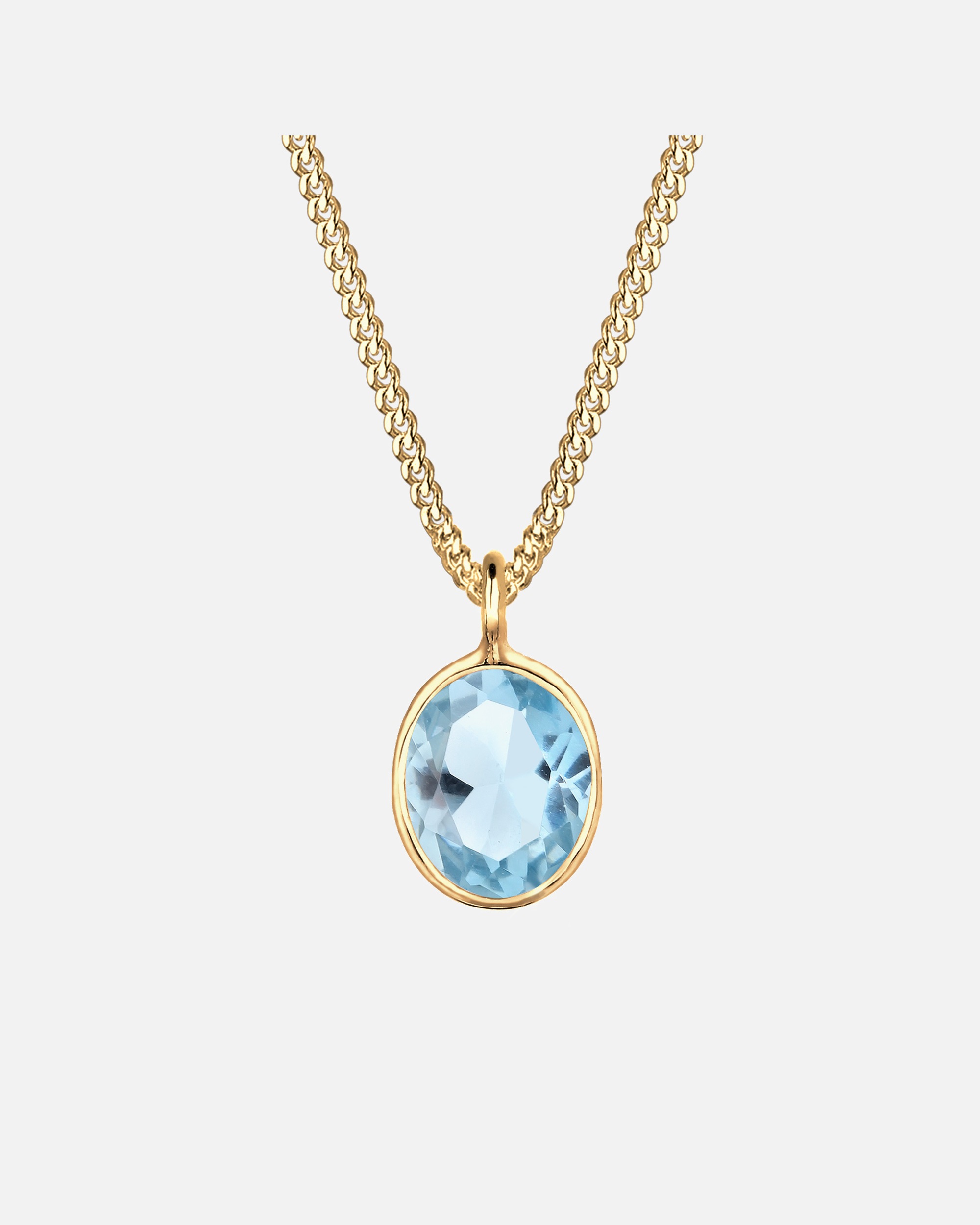 Collier pour Femme Elli Géo Ovale Topaze pierre précieuse de fête 925 Argent 55