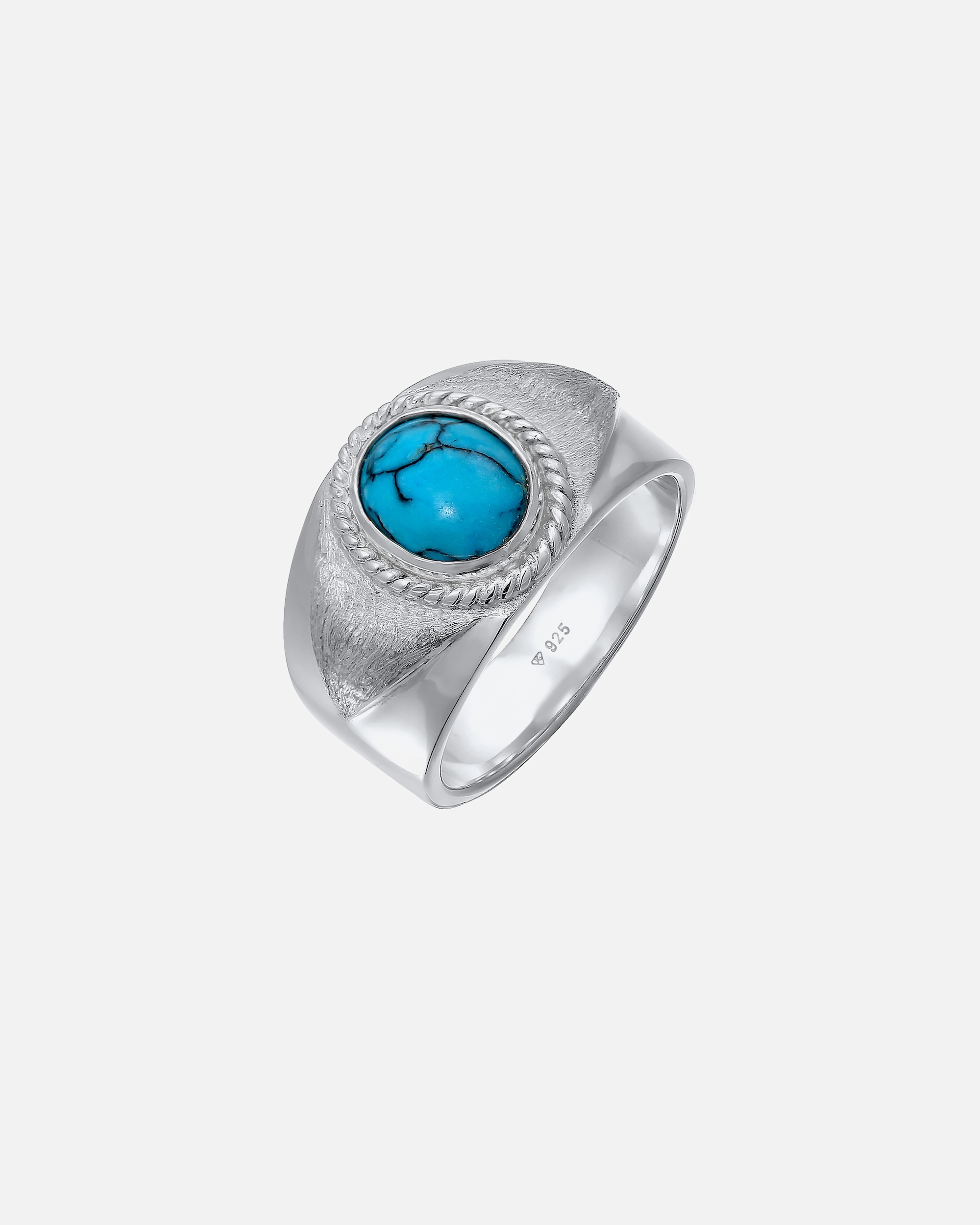 Bague pour Homme KUZZOI Herren Siegelring Türkiser Howlith 925 Silber 66