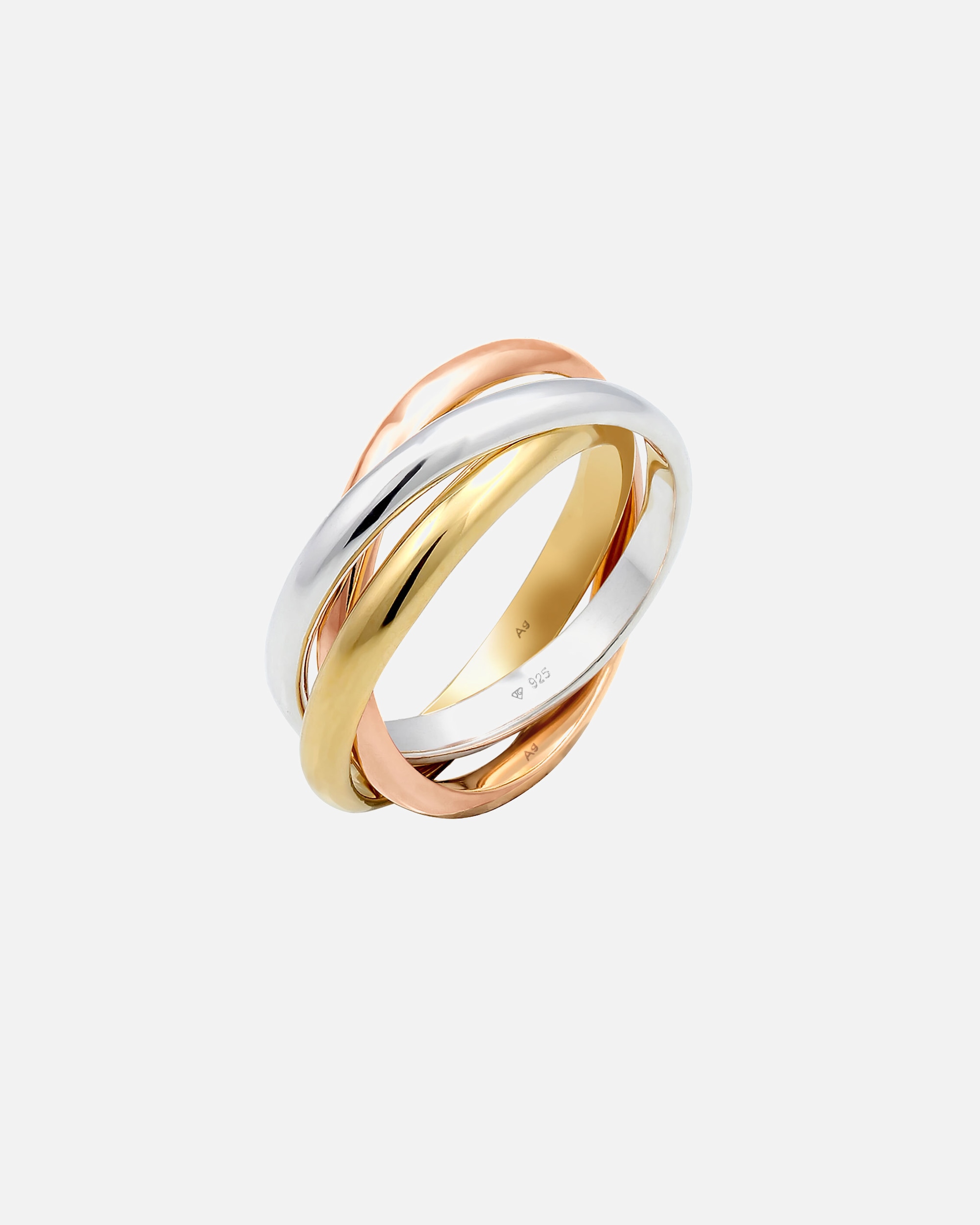 Bague pour Femme Elli Femmes Trio Enroulement Basique en Argent Sterling 925 58