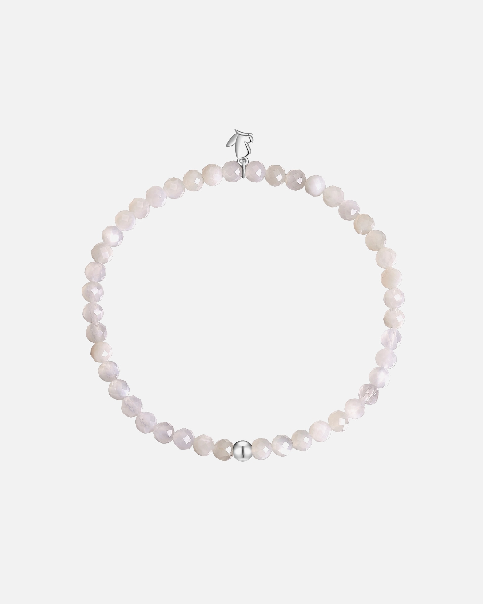 Bracelet pour Femme Glanzstücke München Bracelet en pierre précieuse en acier inoxydable en argent avec pierre de lune 17,0 cm
