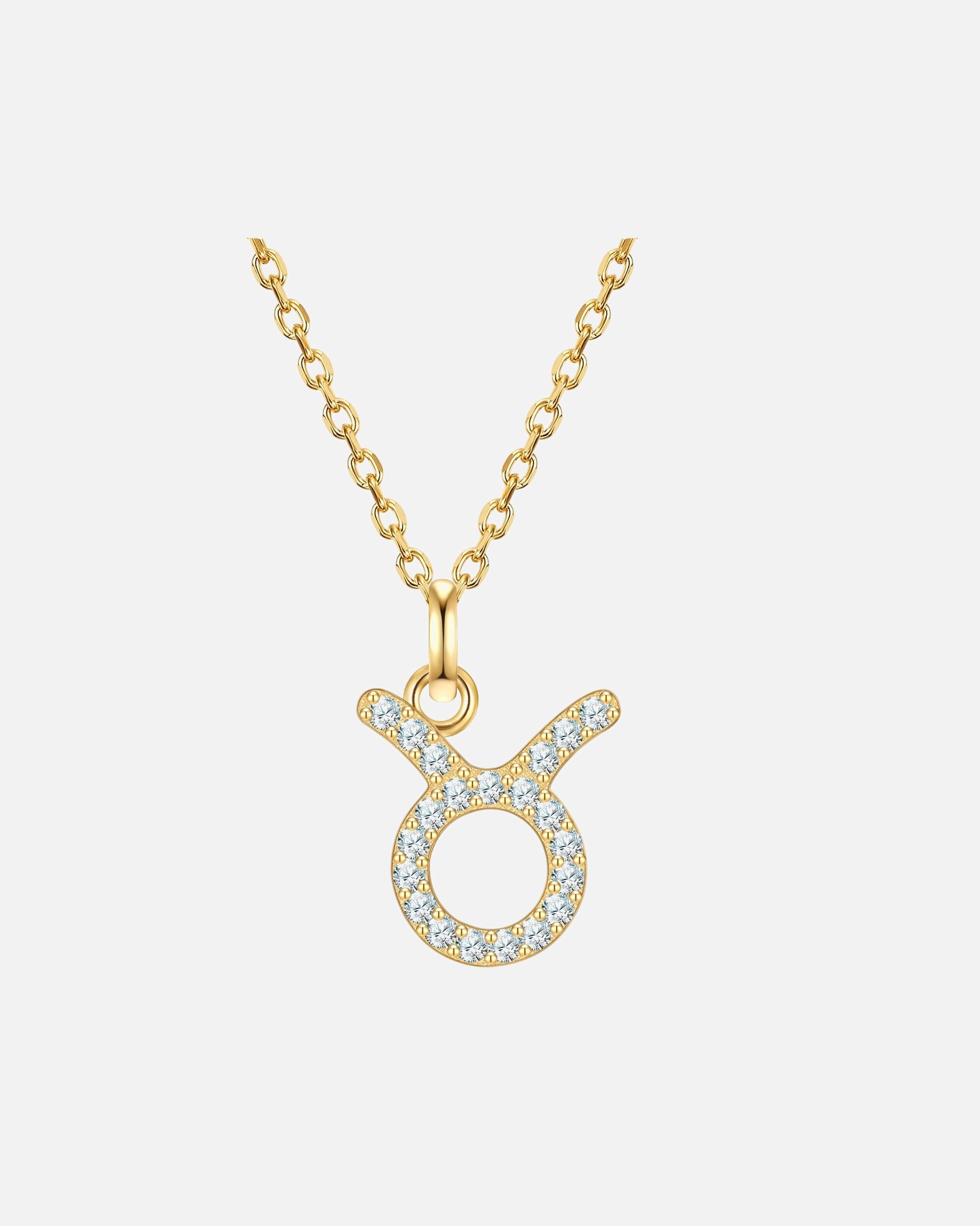Collier pour Femme Glanzstücke München Collier Signe du Zodiaque Taureau en argent sterling en or jaune avec zirconium 40,0 cm Basiskette + 5,0 cm Verlängerung