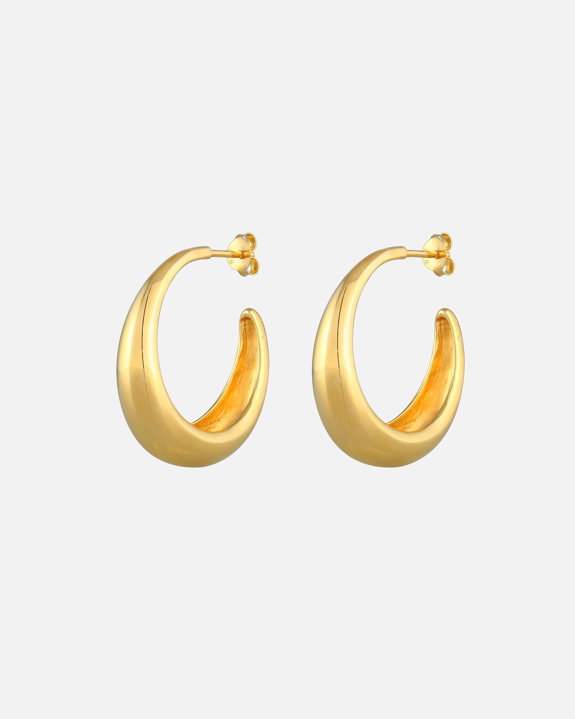 Créoles pour Femme Elli Créoles Pendentif Chunky Hoops Basic Cool Argent 925 goldfarben