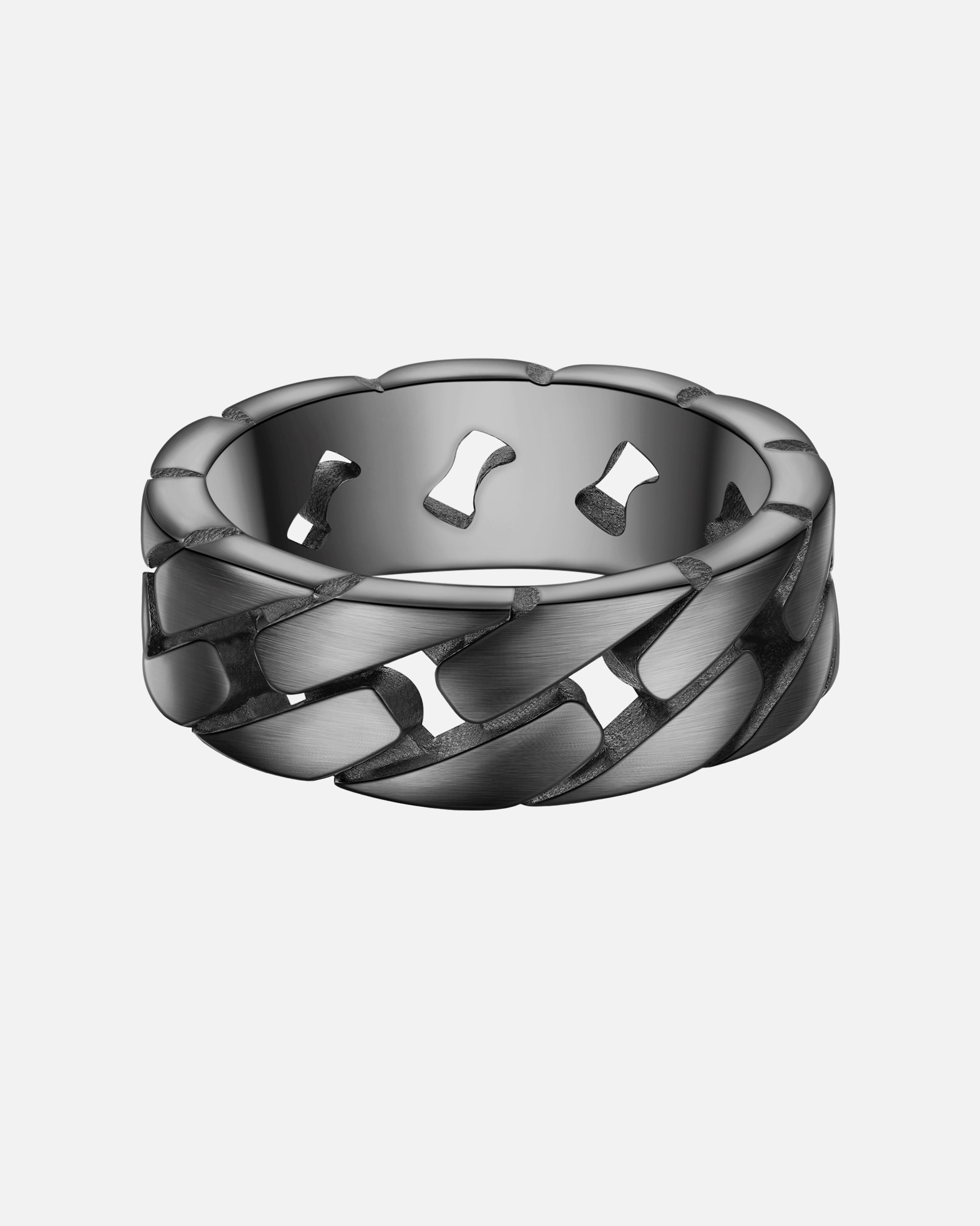 Bague pour Homme True Rebels Bague en Acier Inoxydable en gunmetal 68