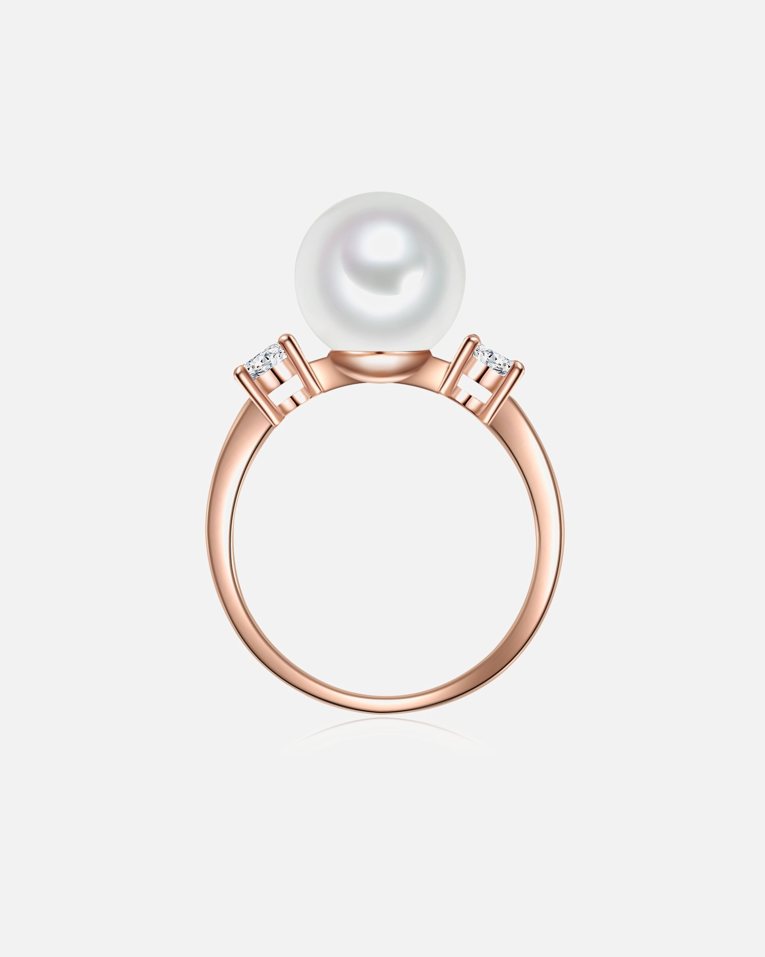 Bague pour Femme Lulu & Jane Bague Laiton Oxyde de zirconium (CZ) Perles organiques en Or rose 54