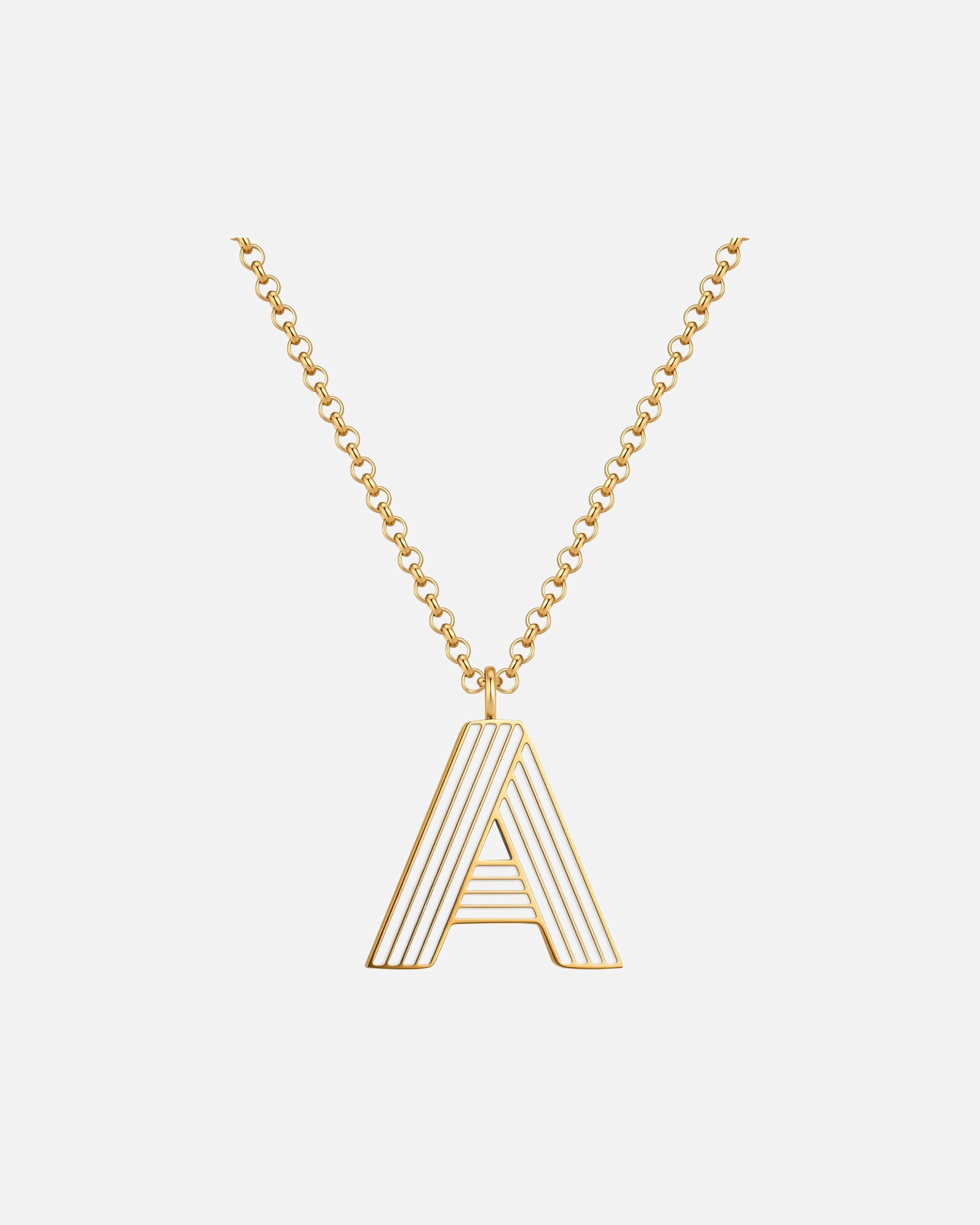 Collier pour Femme Glanzstücke München Collier Lettre A en Acier Inoxydable en Doré 40,0 cm Basiskette + 5,0 cm Verlängerung
