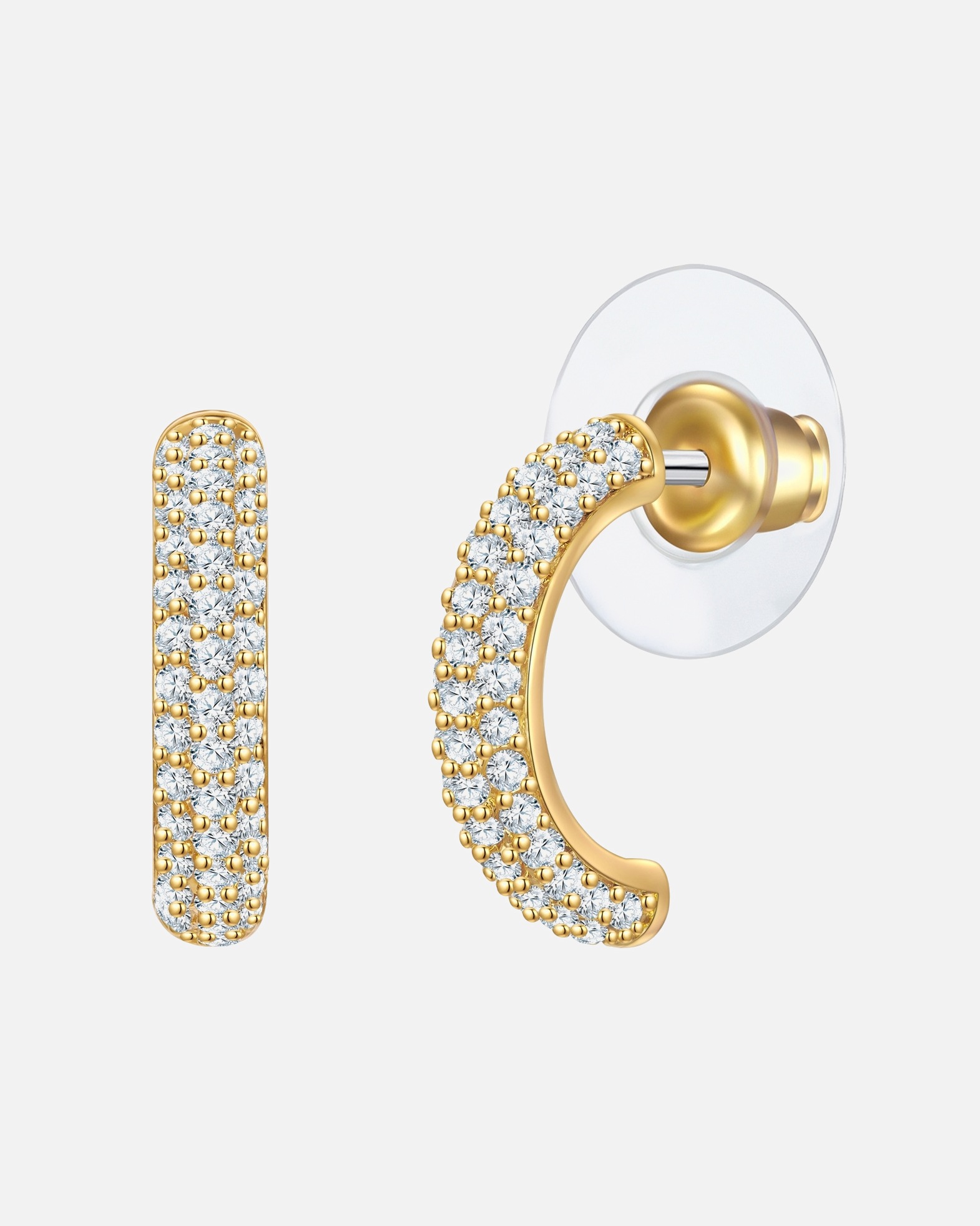 Créoles pour Femme Yokoamii Boucles d´oreilles en Laiton en Or jaune 15,1 mm