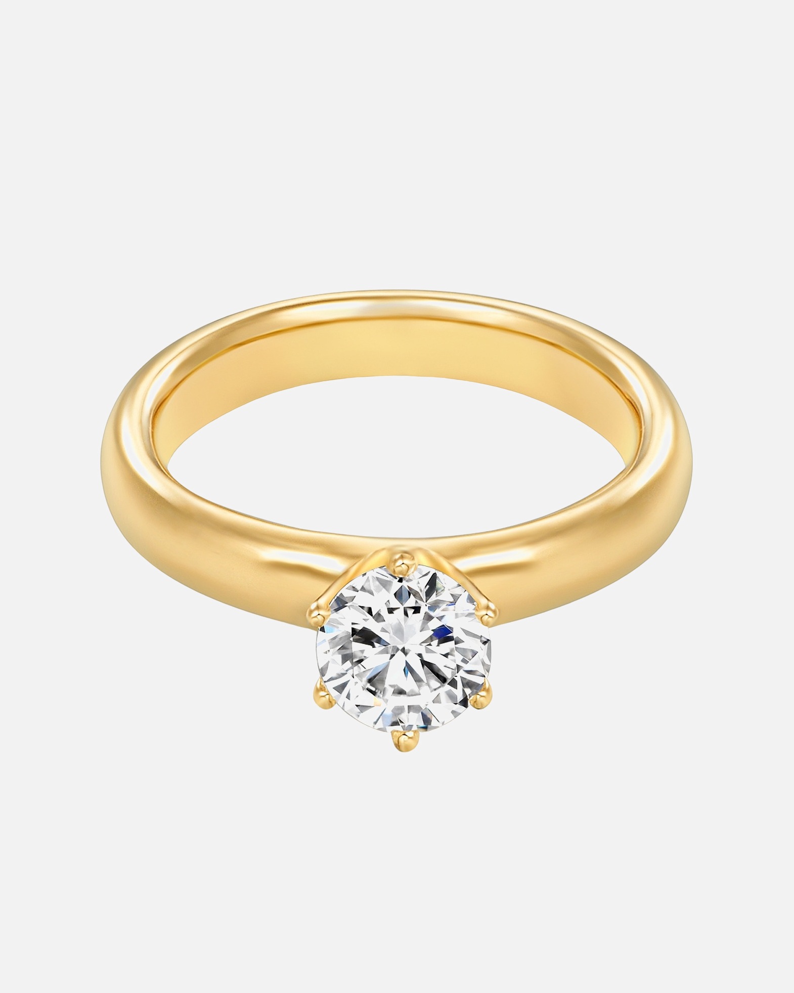 Bague pour Femme Bague en argent Argent sterling Oxyde de zirconium (CZ) en Or jaune 48