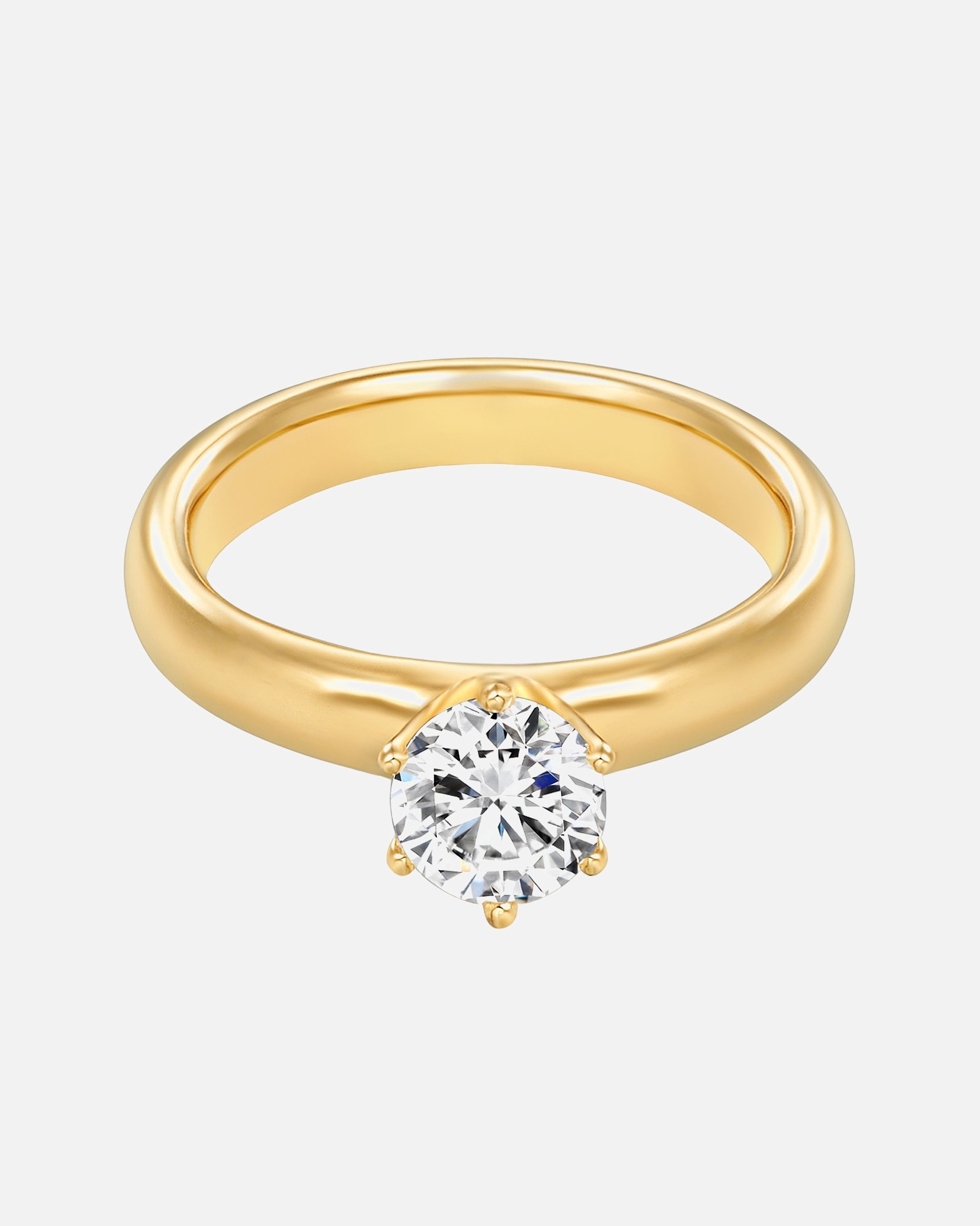 Bague pour Femme Trilani Bague en argent Argent sterling Oxyde de zirconium (CZ) en Or jaune 54