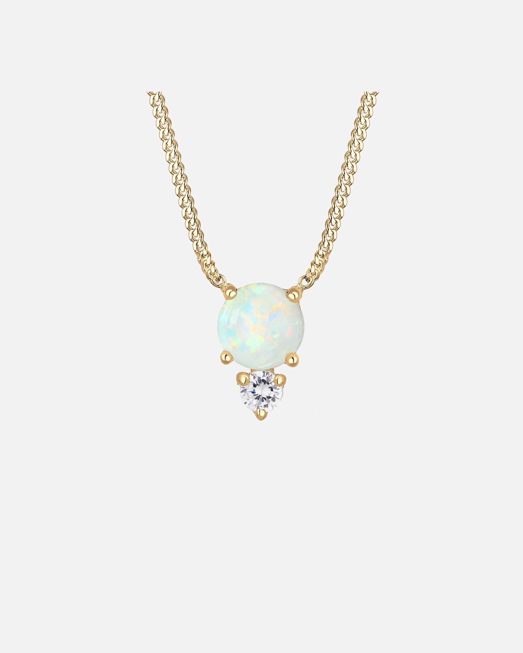 Collier pour Femme Elli Femme Opale Cristal de Zircone - (925/1000) Argent 45