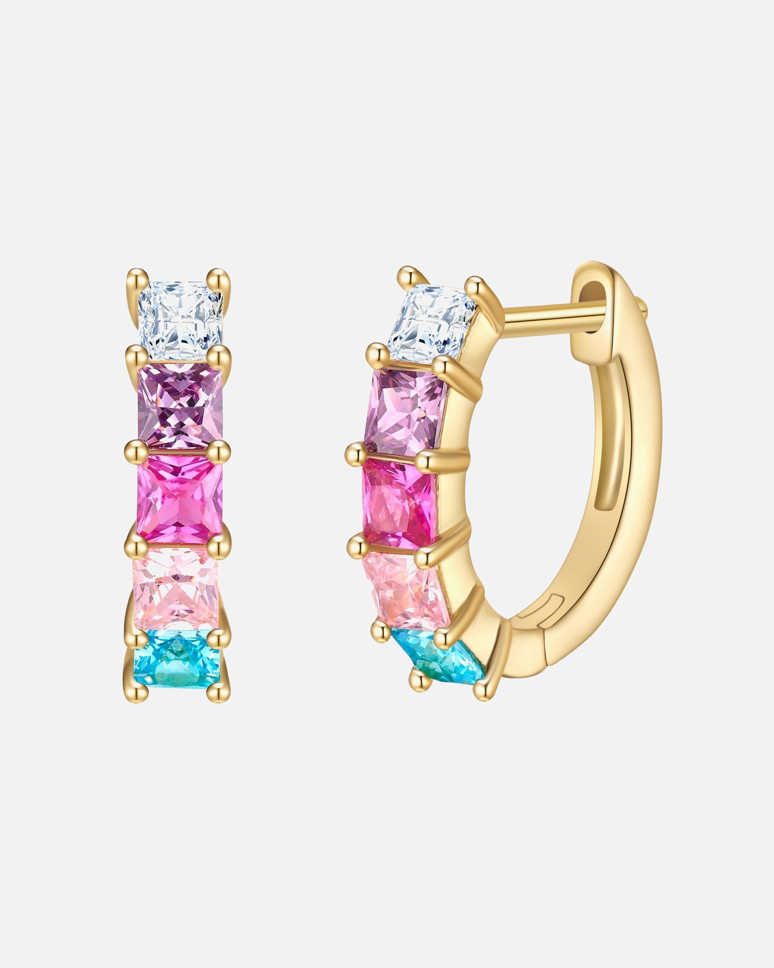 Créoles pour Femme Yokoamii Créoles en laiton doré avec zirconium 15,4 mm