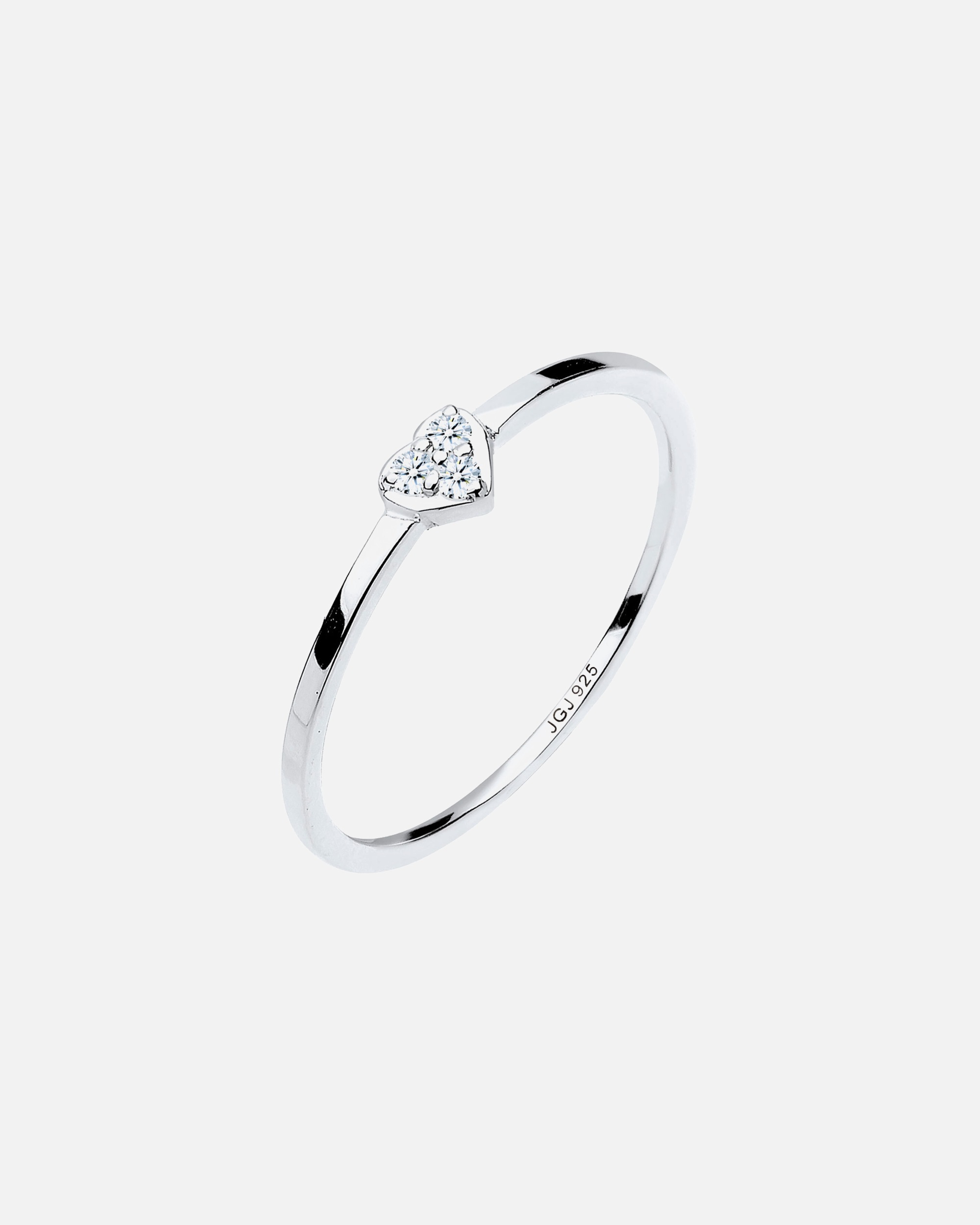 Bague pour Femme Elli DIAMONDS Symbole du cœur Diamant 0.04 ct. Argent 925 56