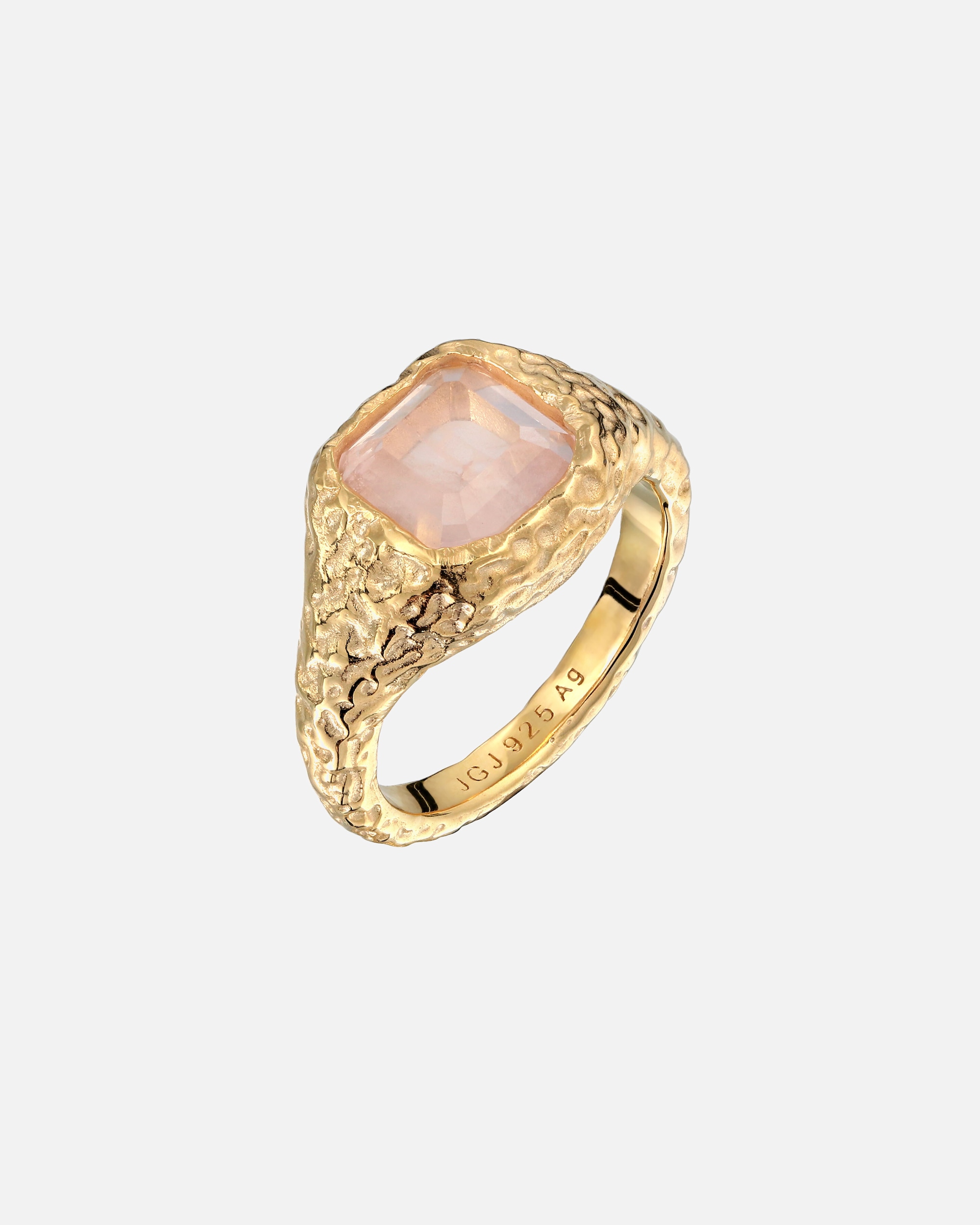 Bague pour Femme Haze & Glory Default Brand Line Bague Cercle Quartz Rose 925 Sterling Silver 58
