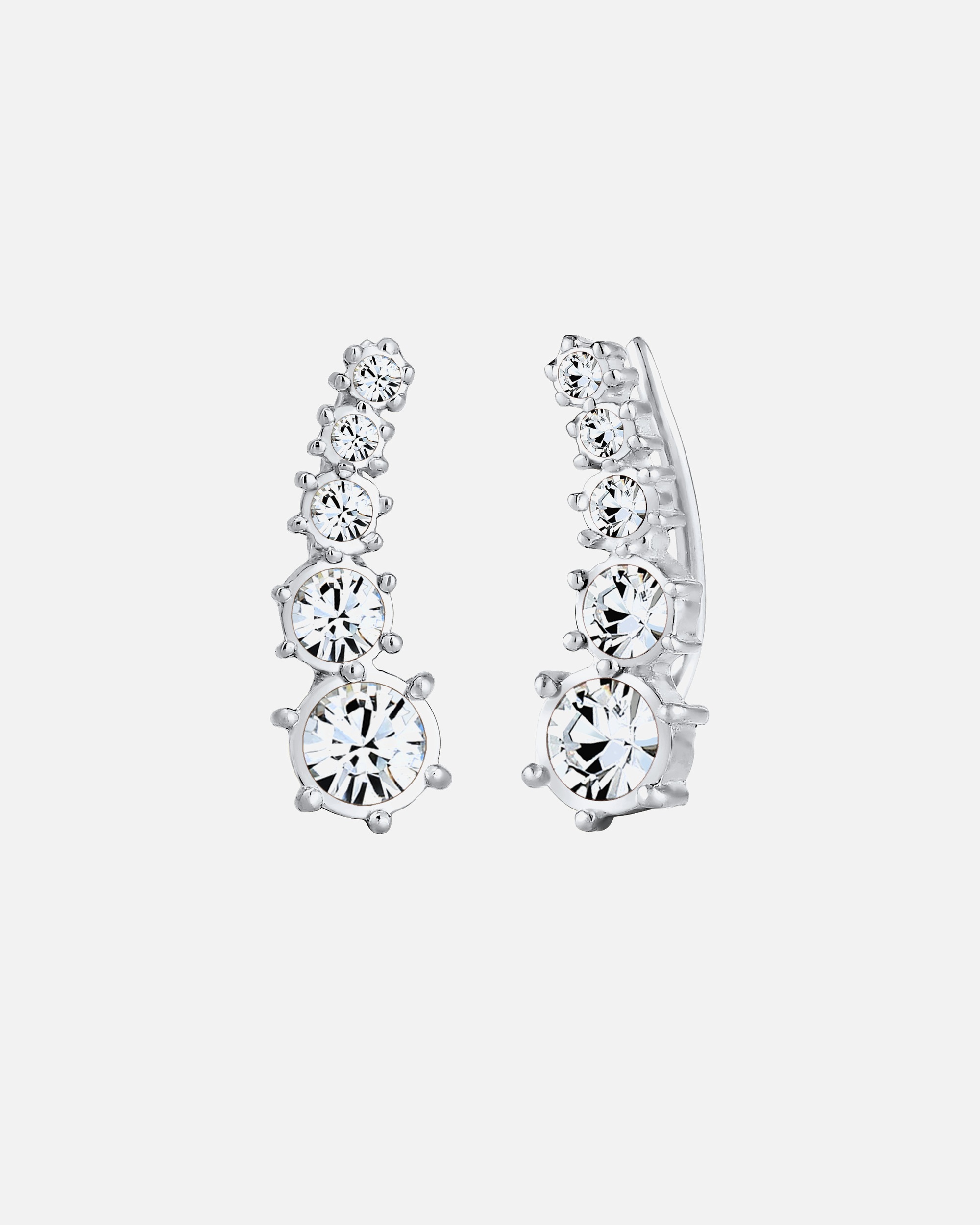 Boucles d'oreilles pour Femme Elli Femmes Earclimber Classique étincelant avec cristaux en argent sterling 925 silberfarben